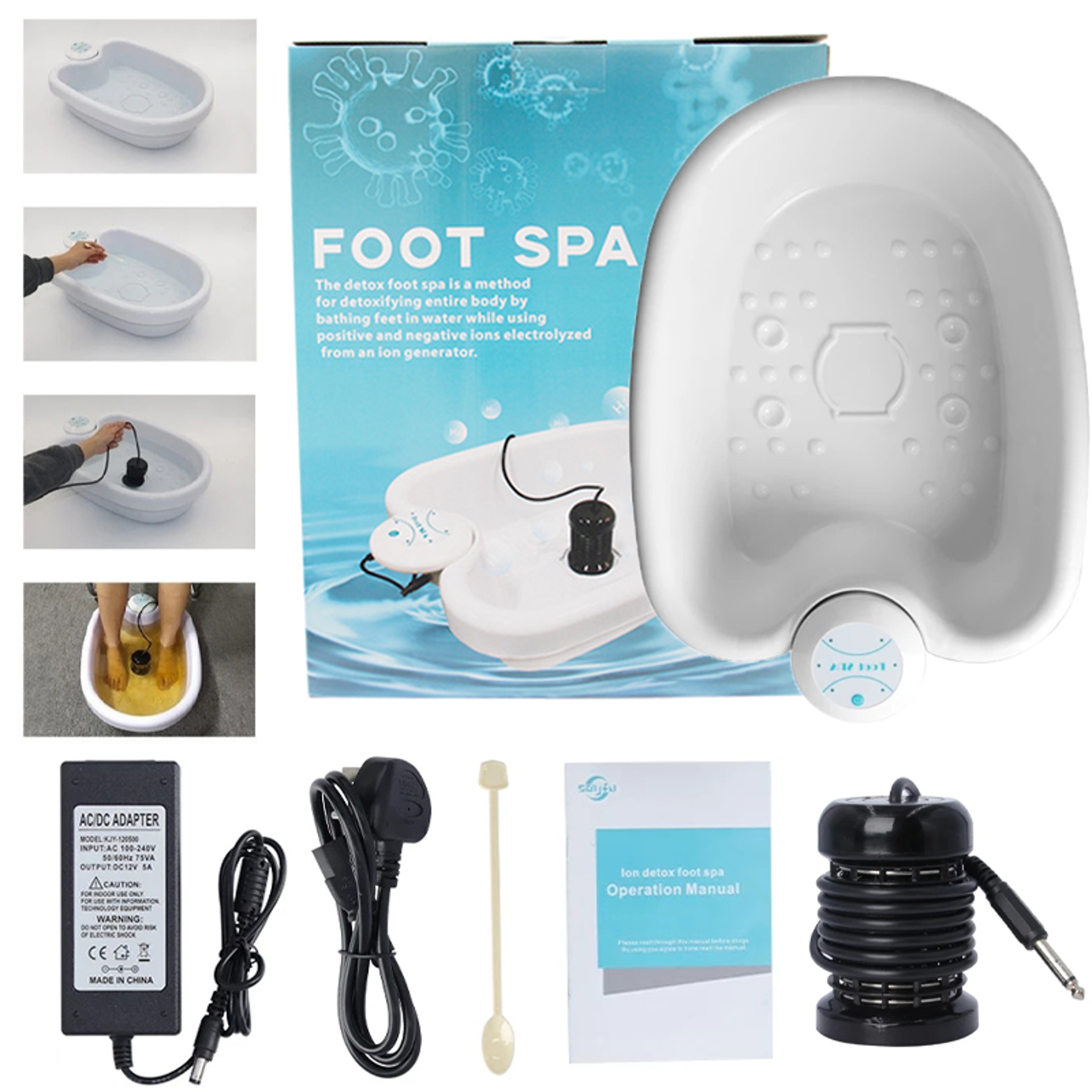 Ionic Foot Bath Spa With Basin 30 Minute Home Foot Soak System 1