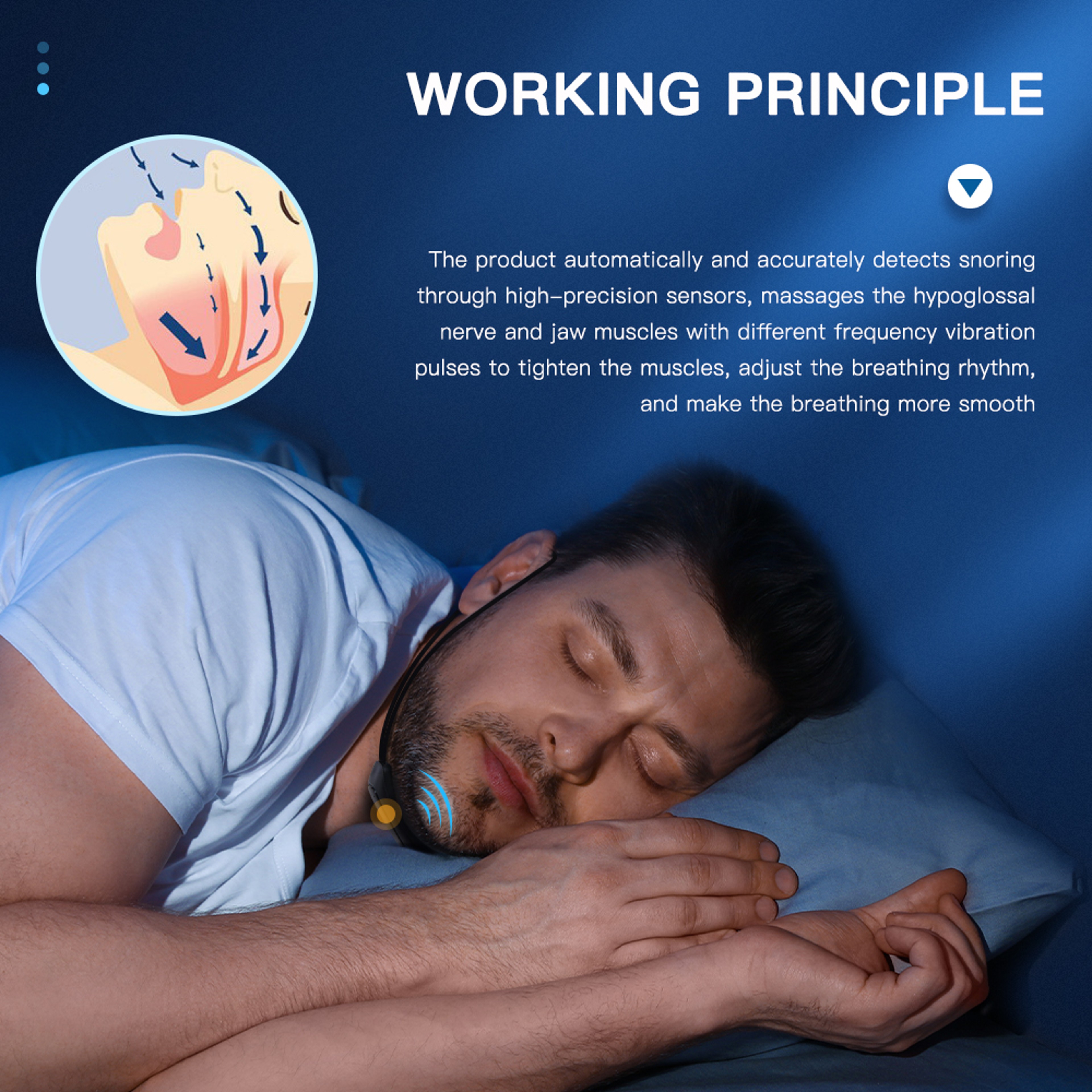 Smart EMS Anti Snoring Device USB Rechargeable Snore Relief Sleep Aid 2