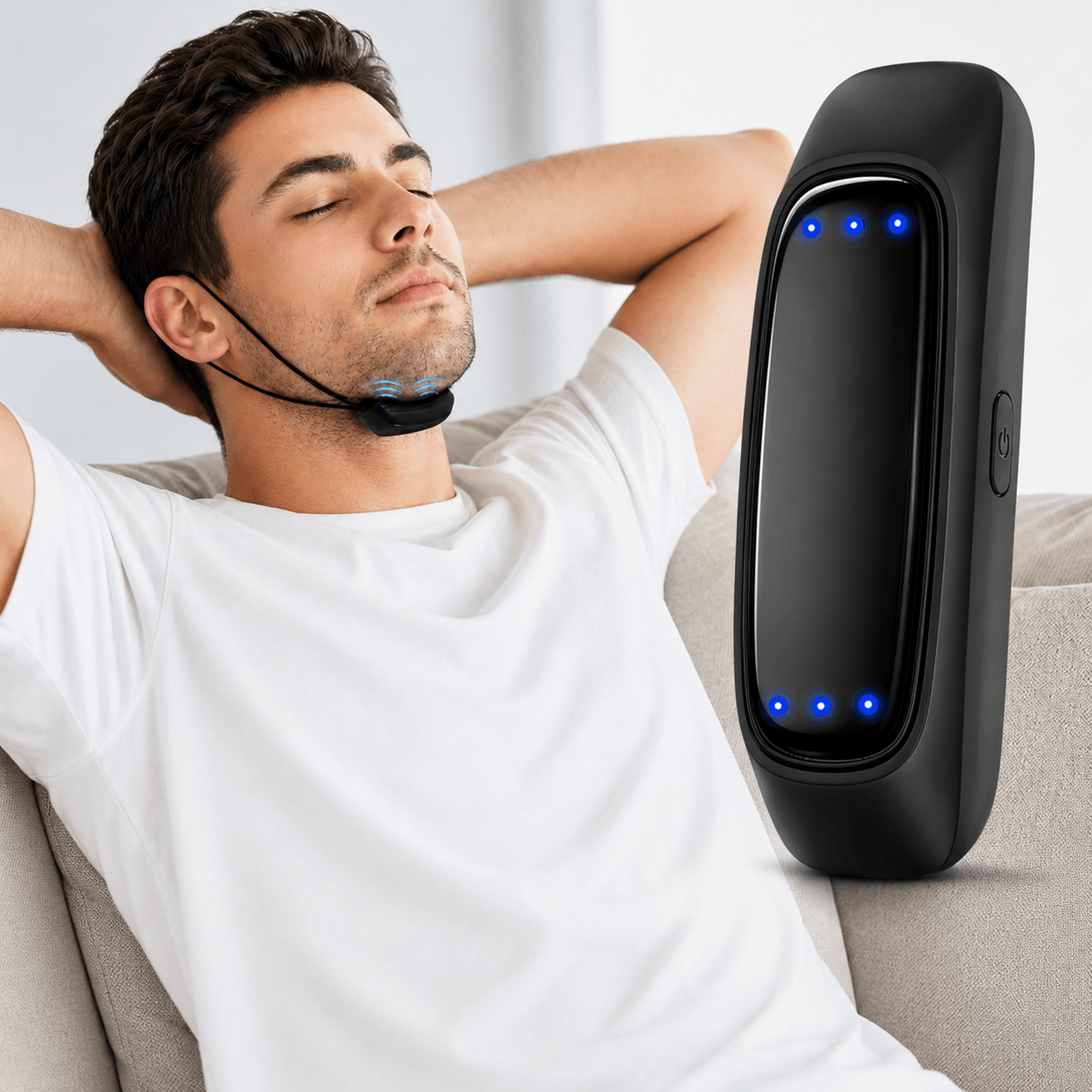 Smart EMS Anti Snoring Device USB Rechargeable Snore Relief Sleep Aid 0