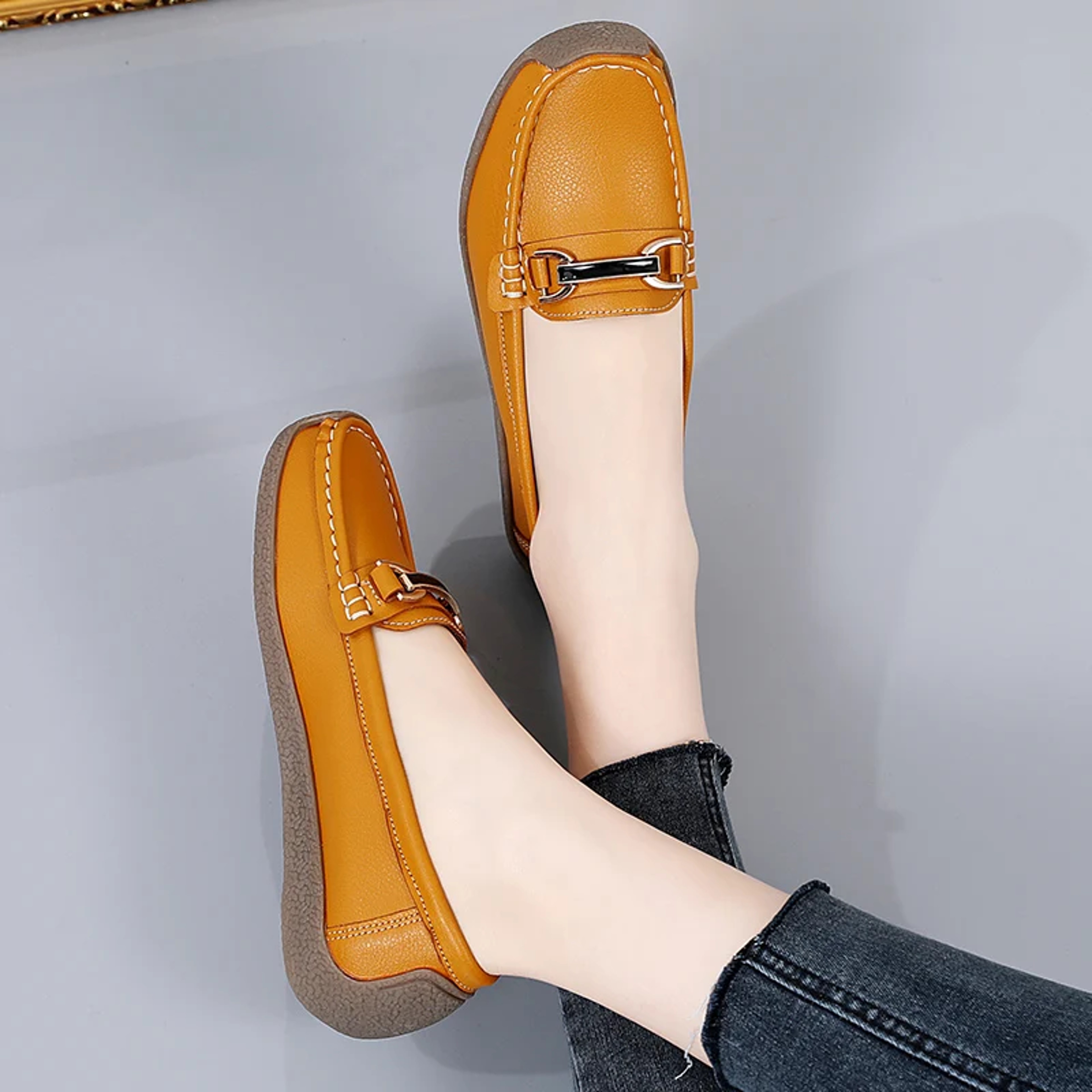 Comfort Leather Slip On Loafers For Women Casual Moccasin Flats 5