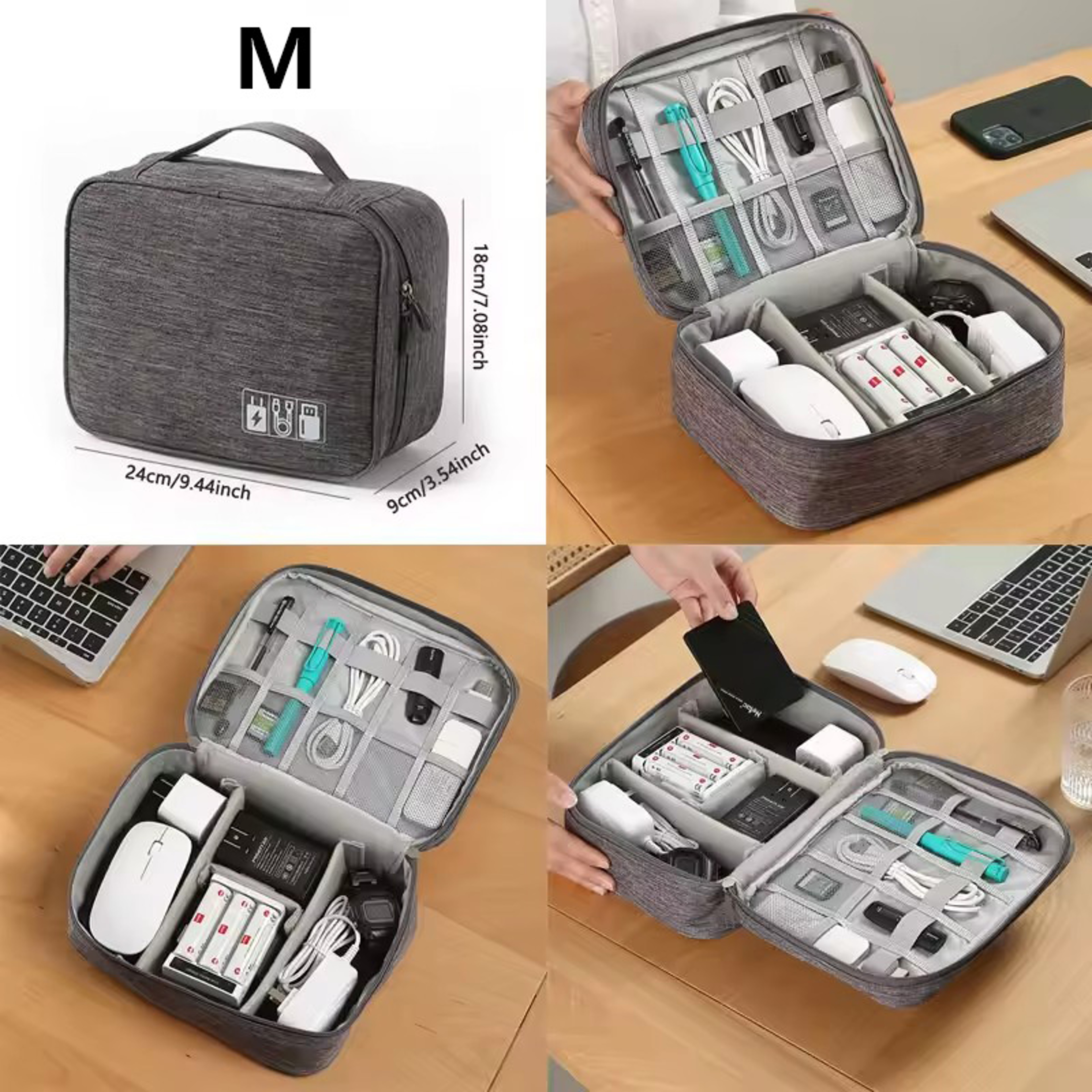 Waterproof Travel Cable Organizer Bag With Double Layer Tech Storage Case 3