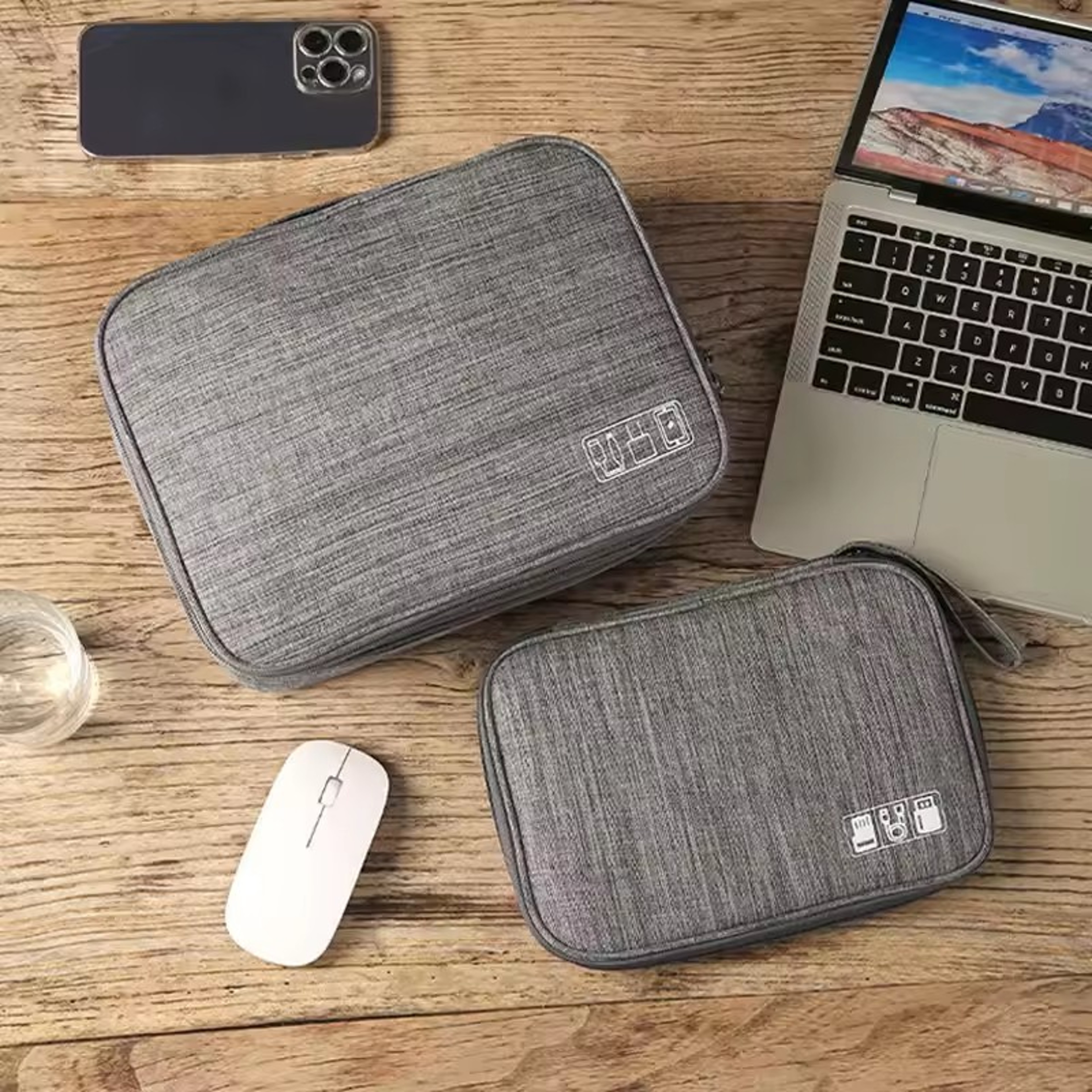Waterproof Travel Cable Organizer Bag With Double Layer Tech Storage Case 5
