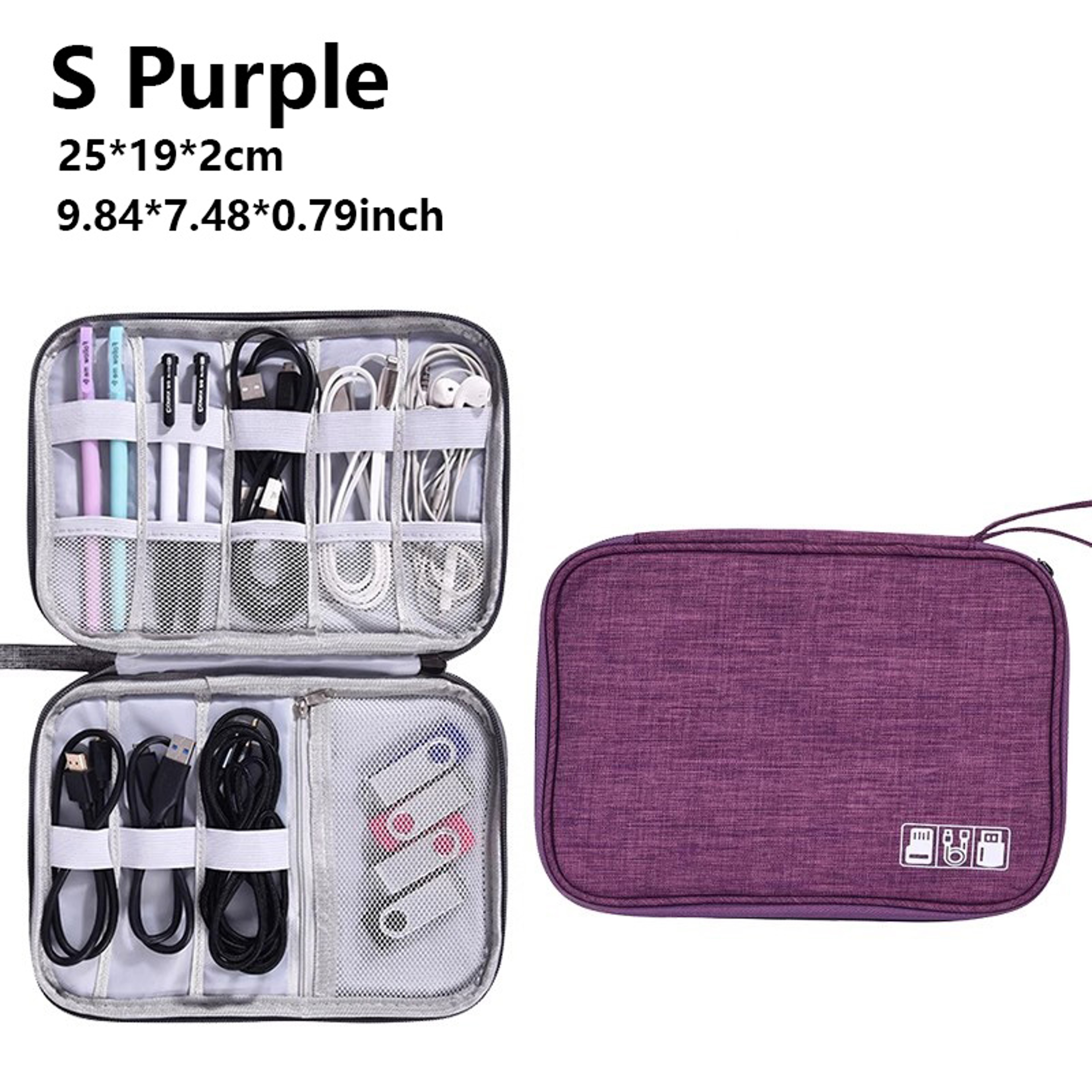 Waterproof Travel Cable Organizer Bag With Double Layer Tech Storage Case 6
