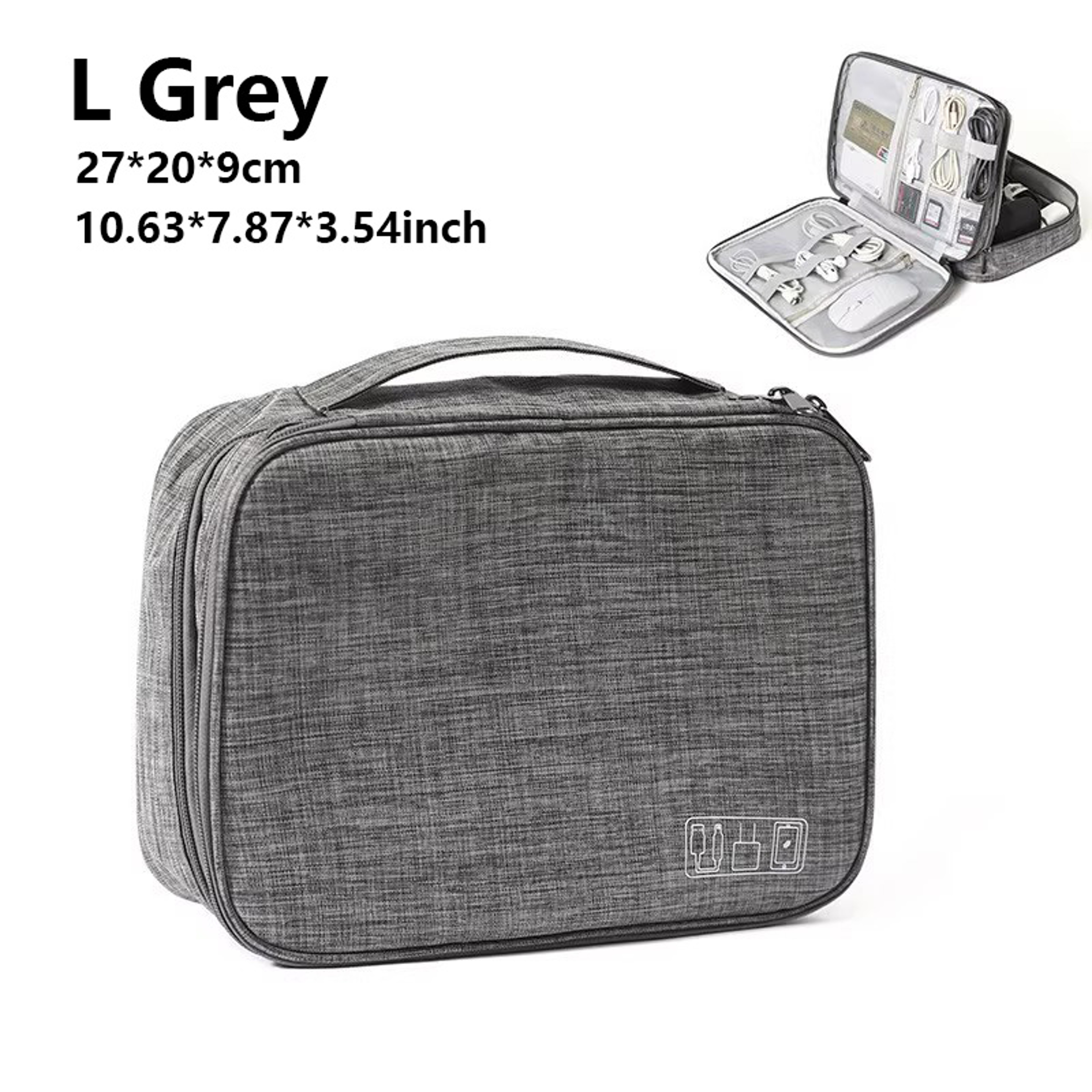 Waterproof Travel Cable Organizer Bag With Double Layer Tech Storage Case 8