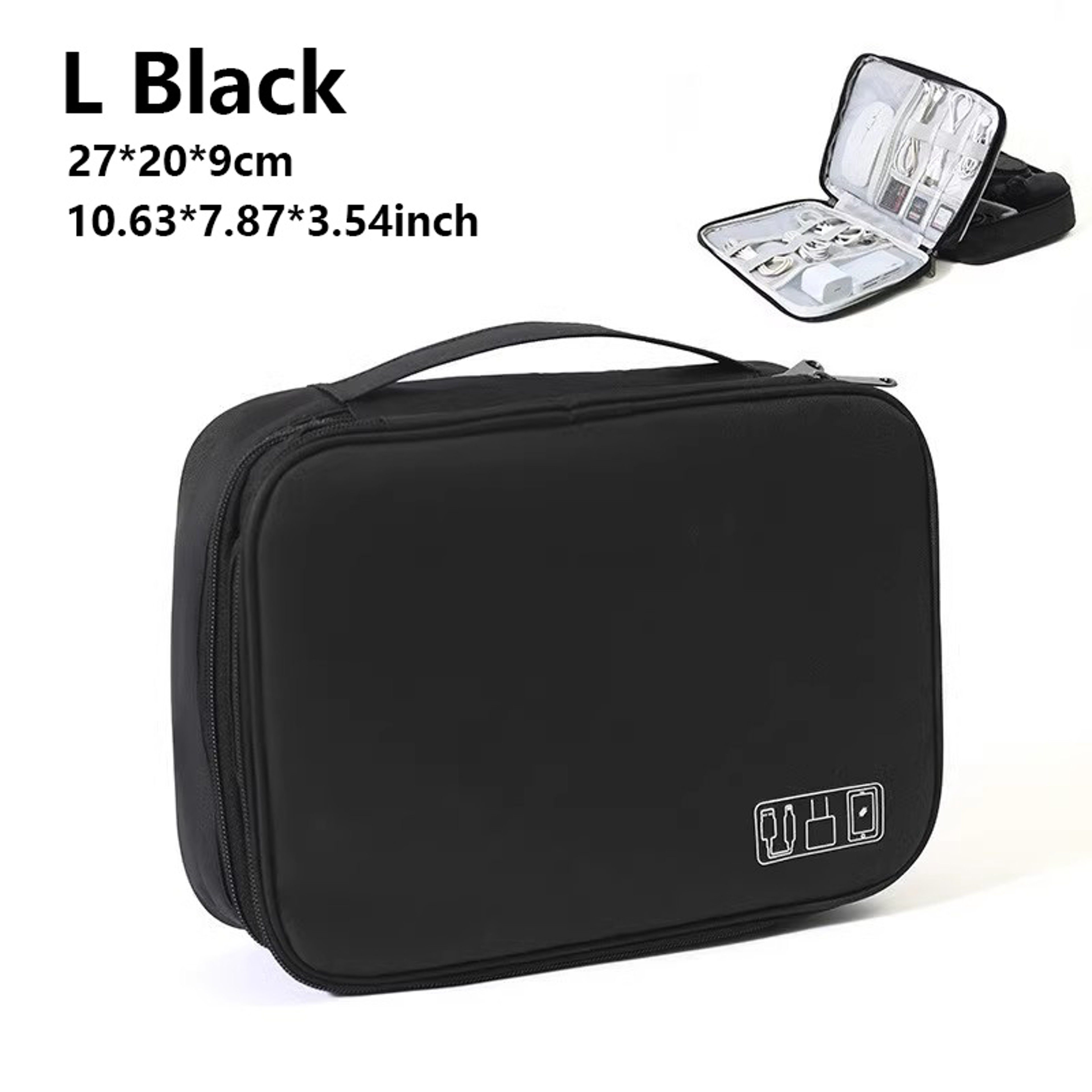 Waterproof Travel Cable Organizer Bag With Double Layer Tech Storage Case 9