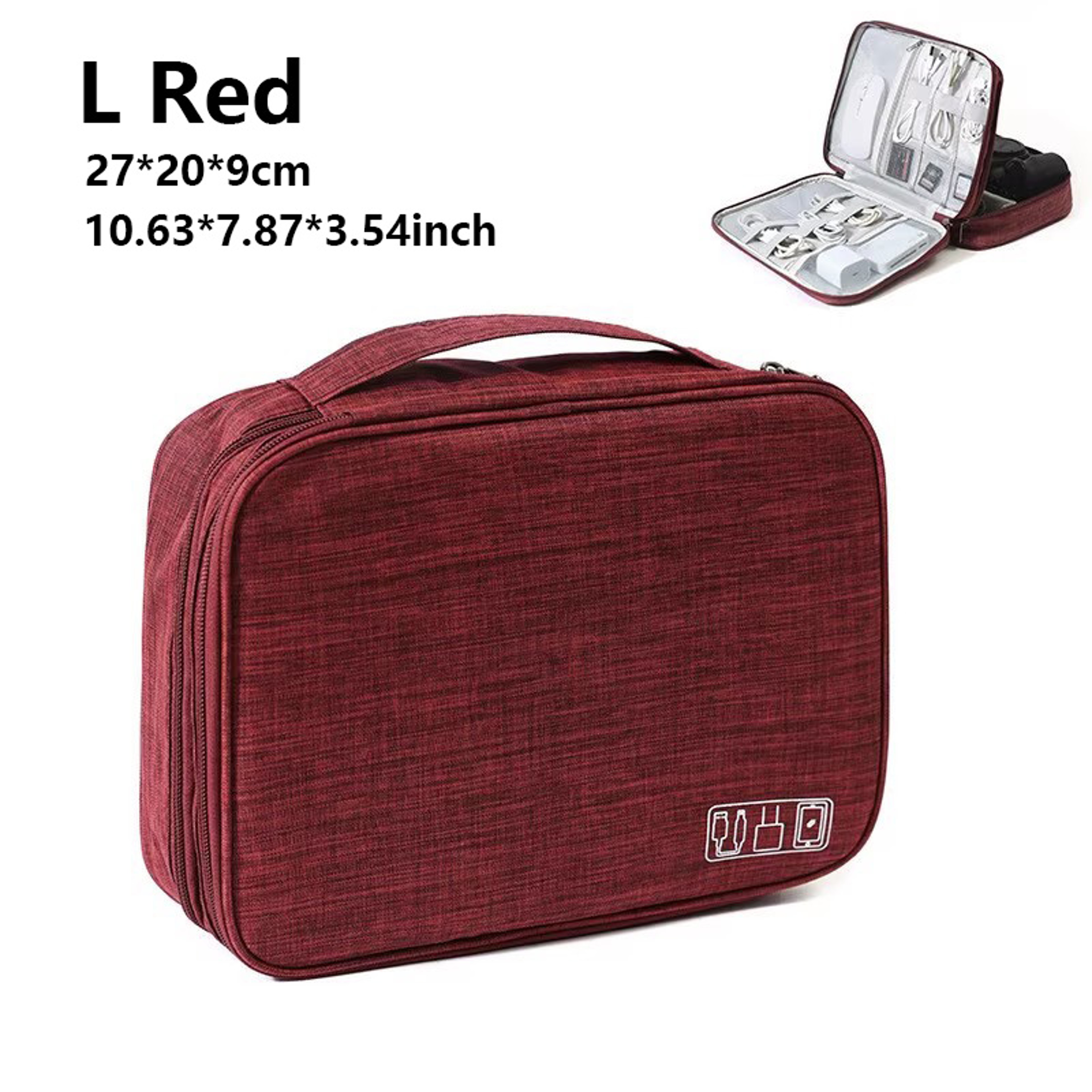 Waterproof Travel Cable Organizer Bag With Double Layer Tech Storage Case 10