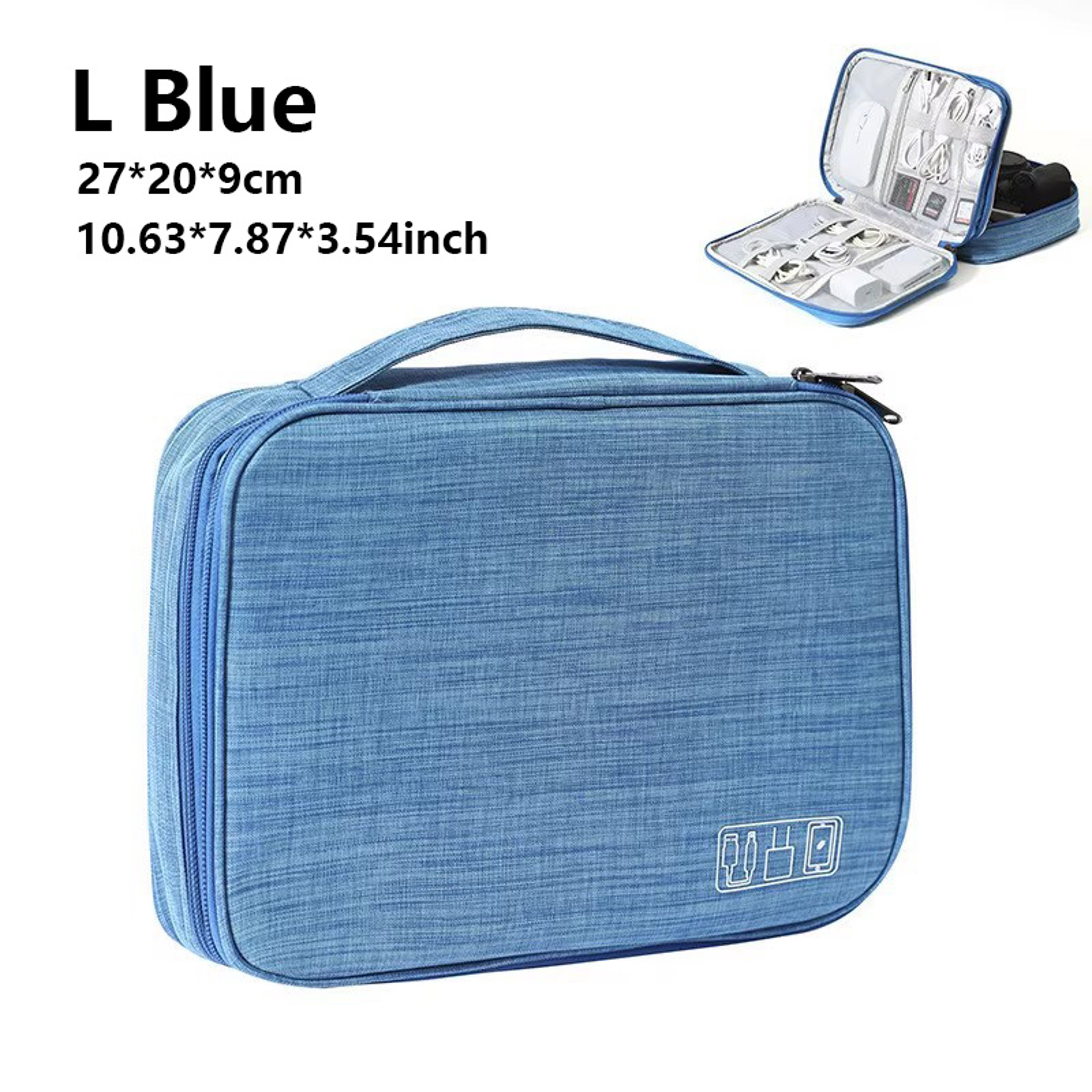 Waterproof Travel Cable Organizer Bag With Double Layer Tech Storage Case 13