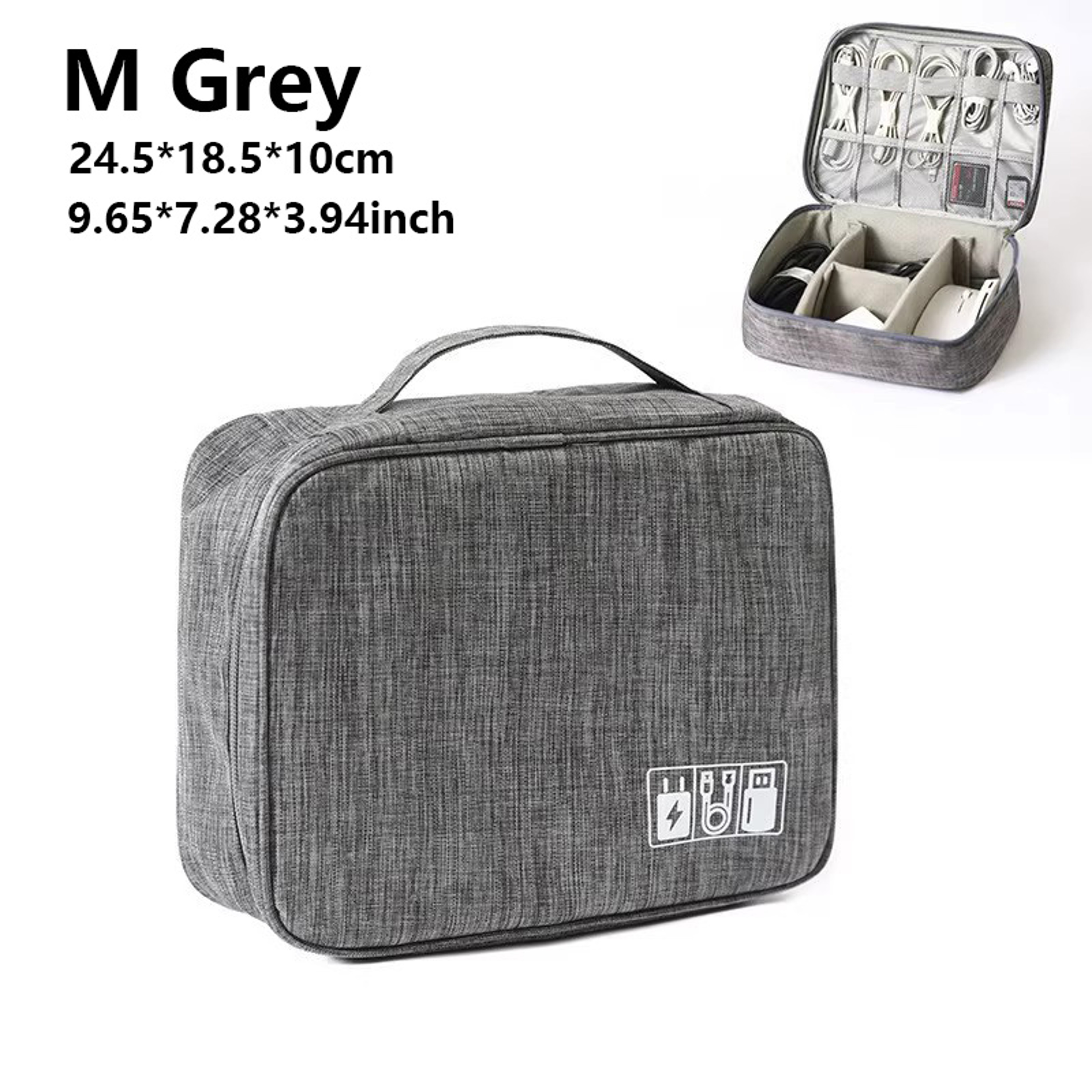 Waterproof Travel Cable Organizer Bag With Double Layer Tech Storage Case 14