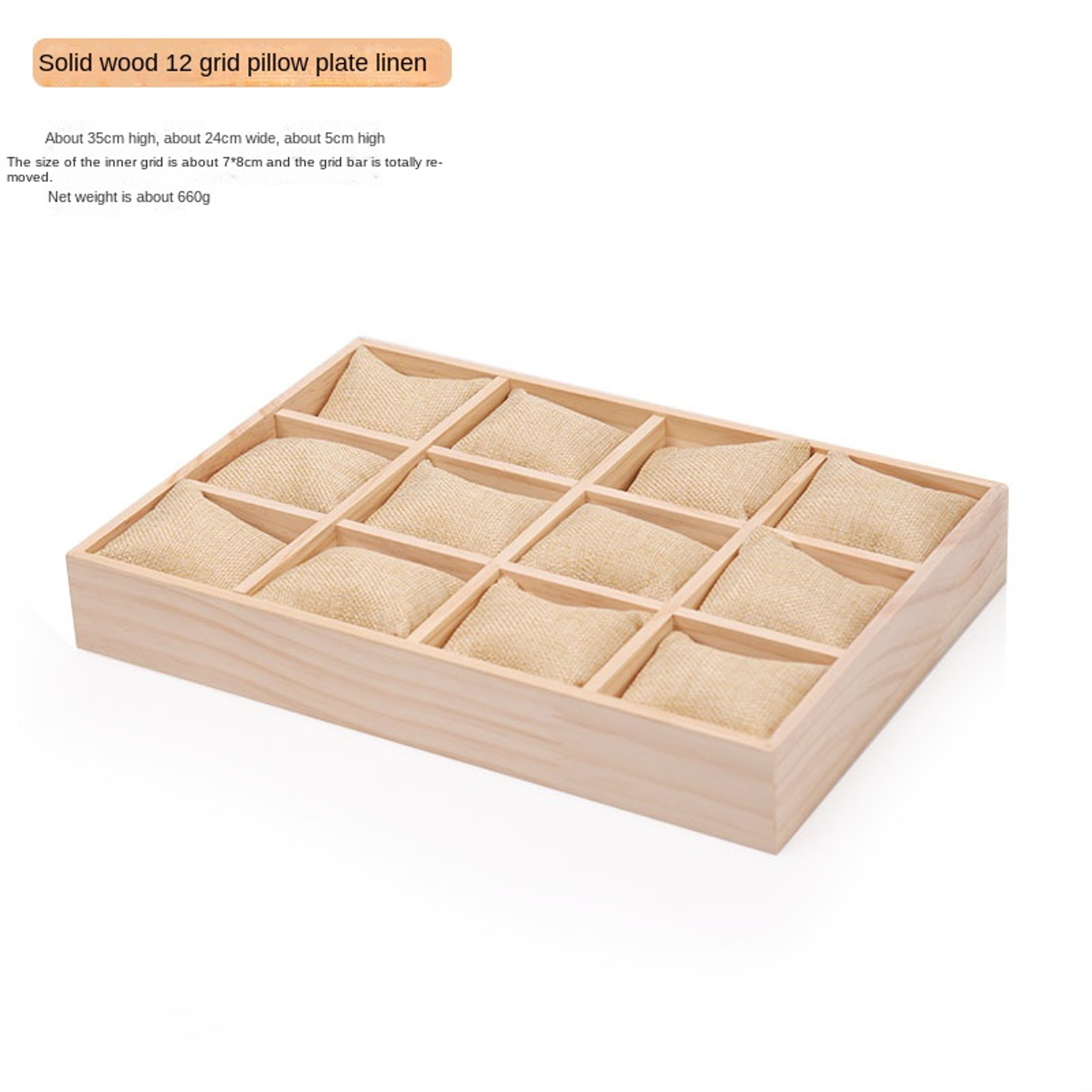 12 Slot Solid Wood Watch Display Tray With Soft Pillows And Jewelry Organizer 7