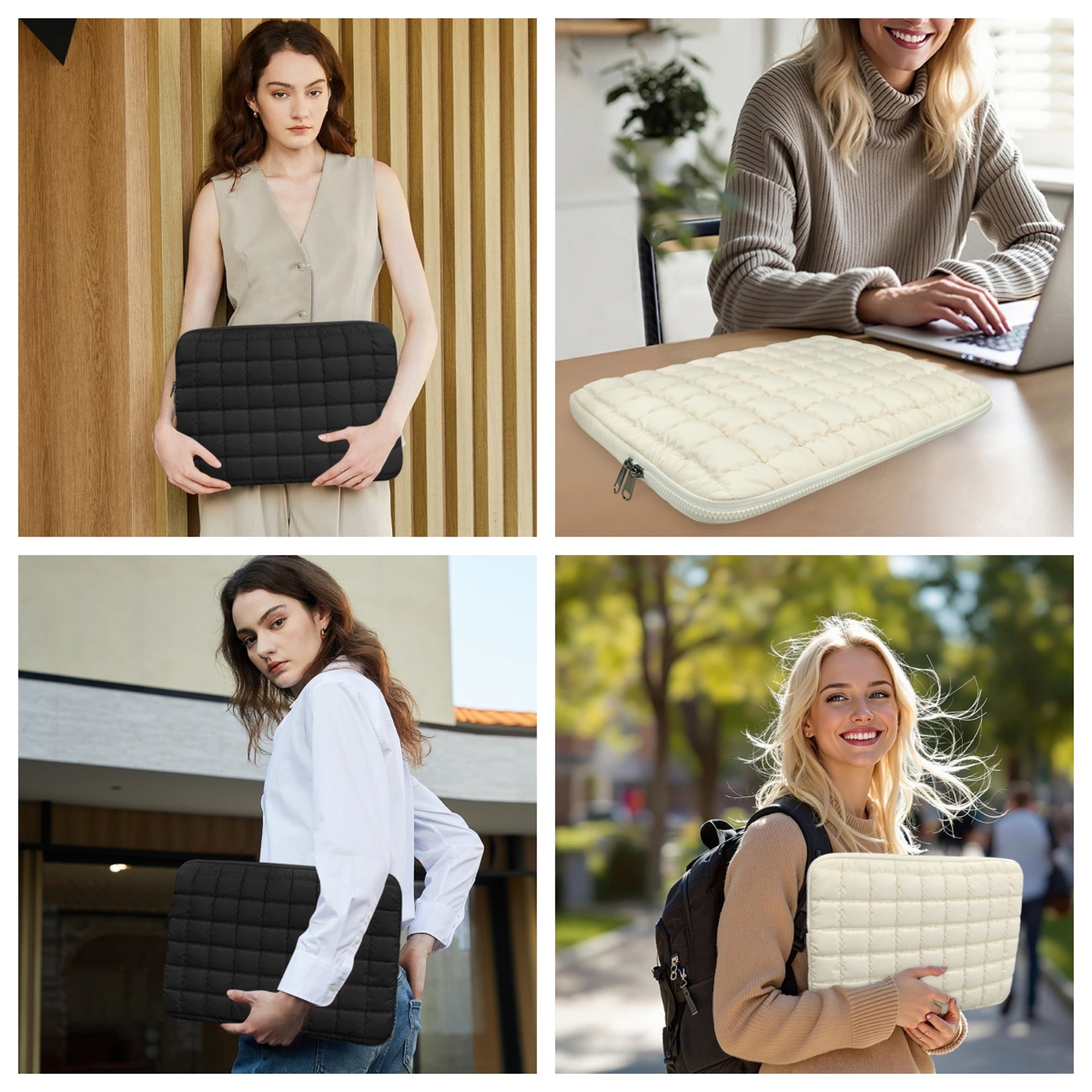 Puffy Laptop Sleeve Quilted Protective Laptop Case For MacBook IPad And Notebook 6