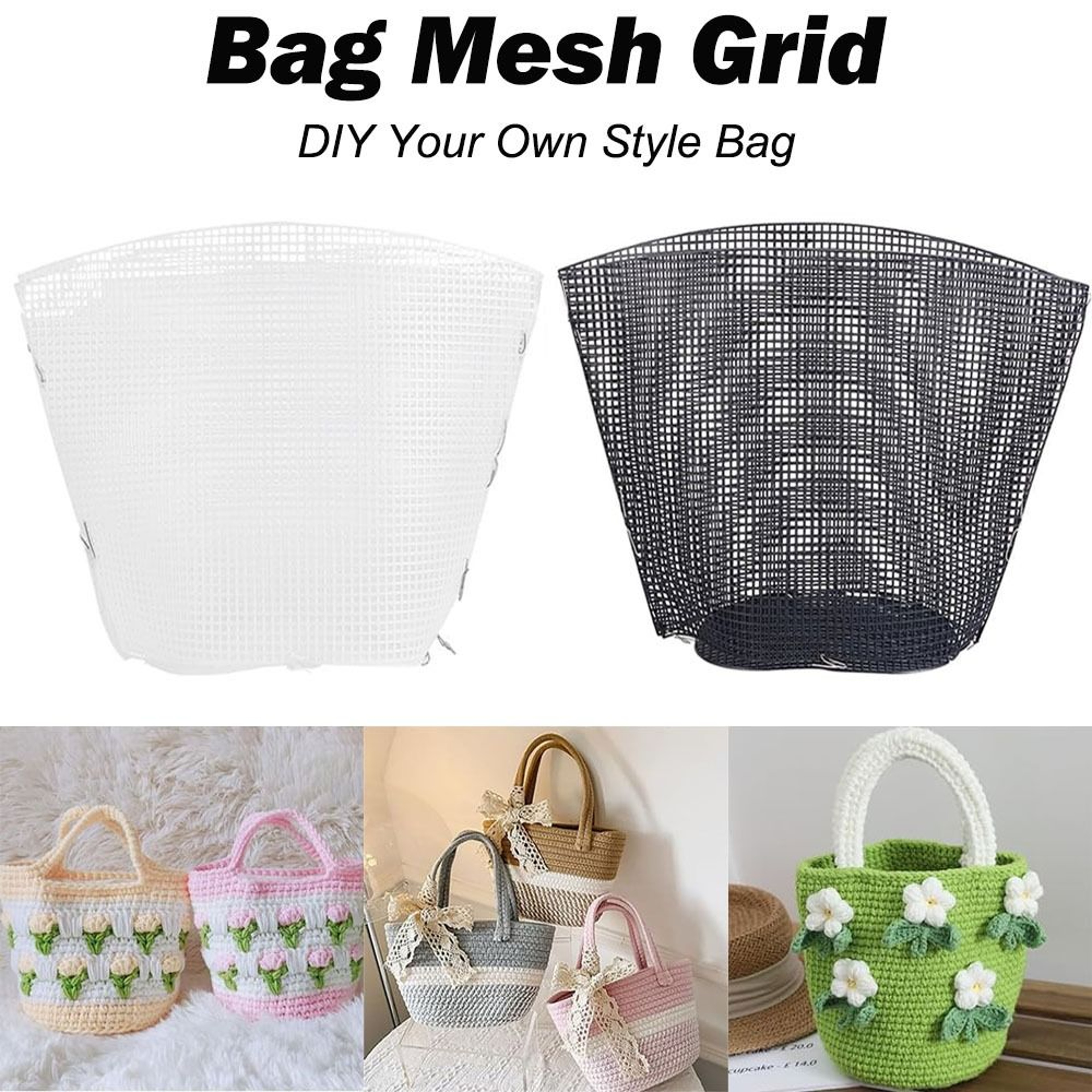 DIY Plastic Canvas Mesh Sheets For Crochet Bag Making And Yarn Crafts 2