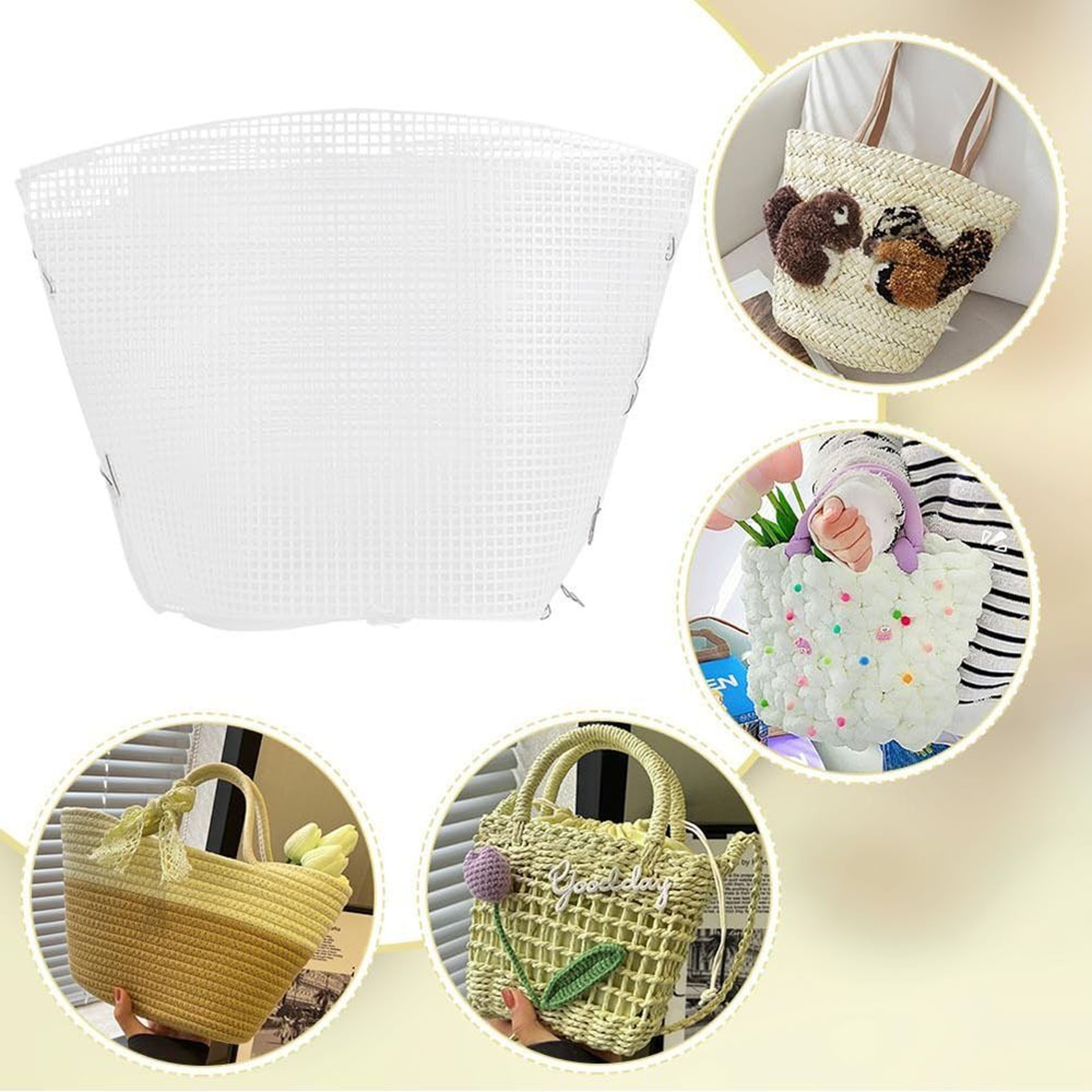 DIY Plastic Canvas Mesh Sheets For Crochet Bag Making And Yarn Crafts 3
