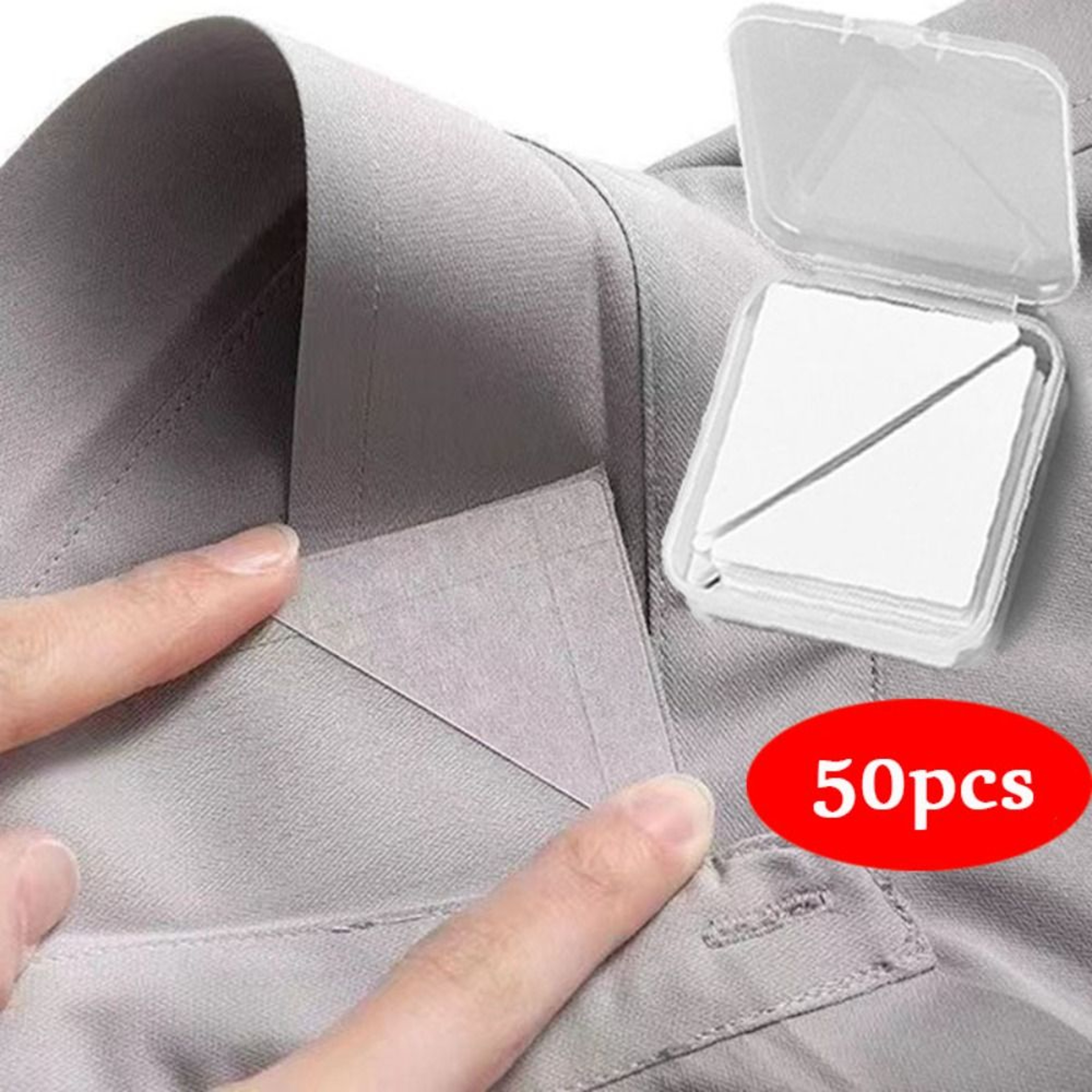50PCS Self Adhesive Collar Stays Invisible Shirt Collar Support Pads 1