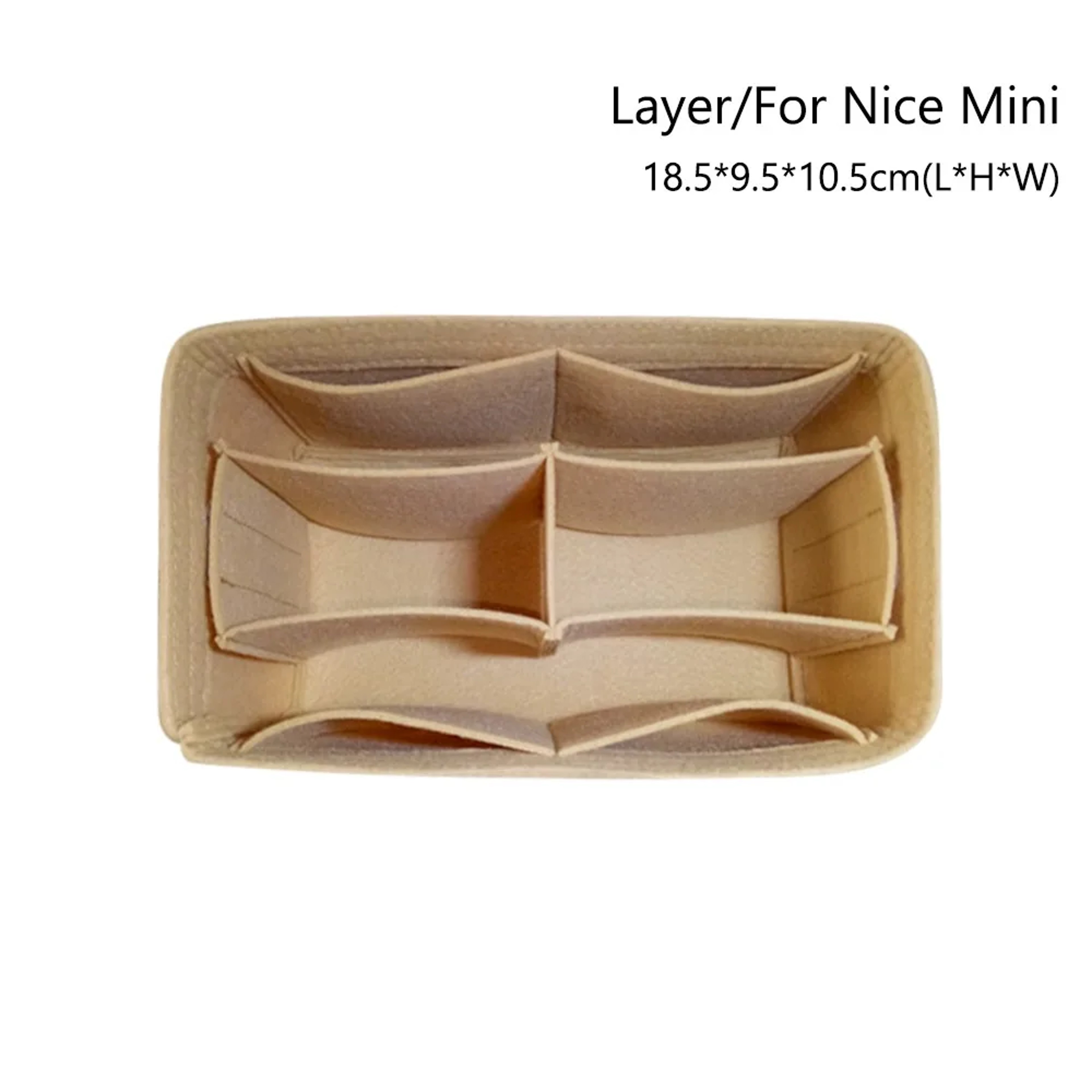 Felt Purse Organizer Insert With Zipper For Nice Nano Mini BB 7