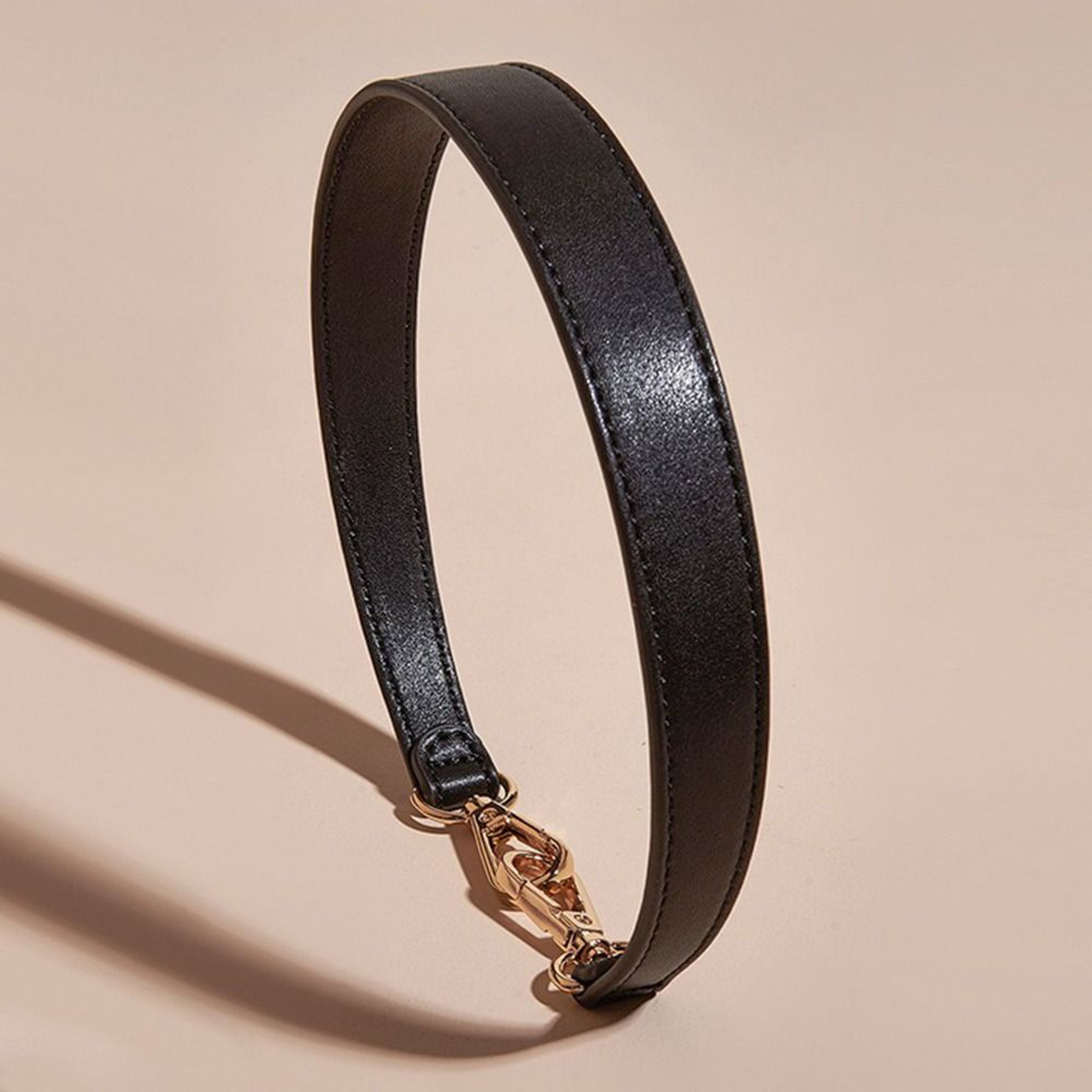 PU Leather Bag Strap Short Replacement Purse Strap with Gold Buckles – view 4