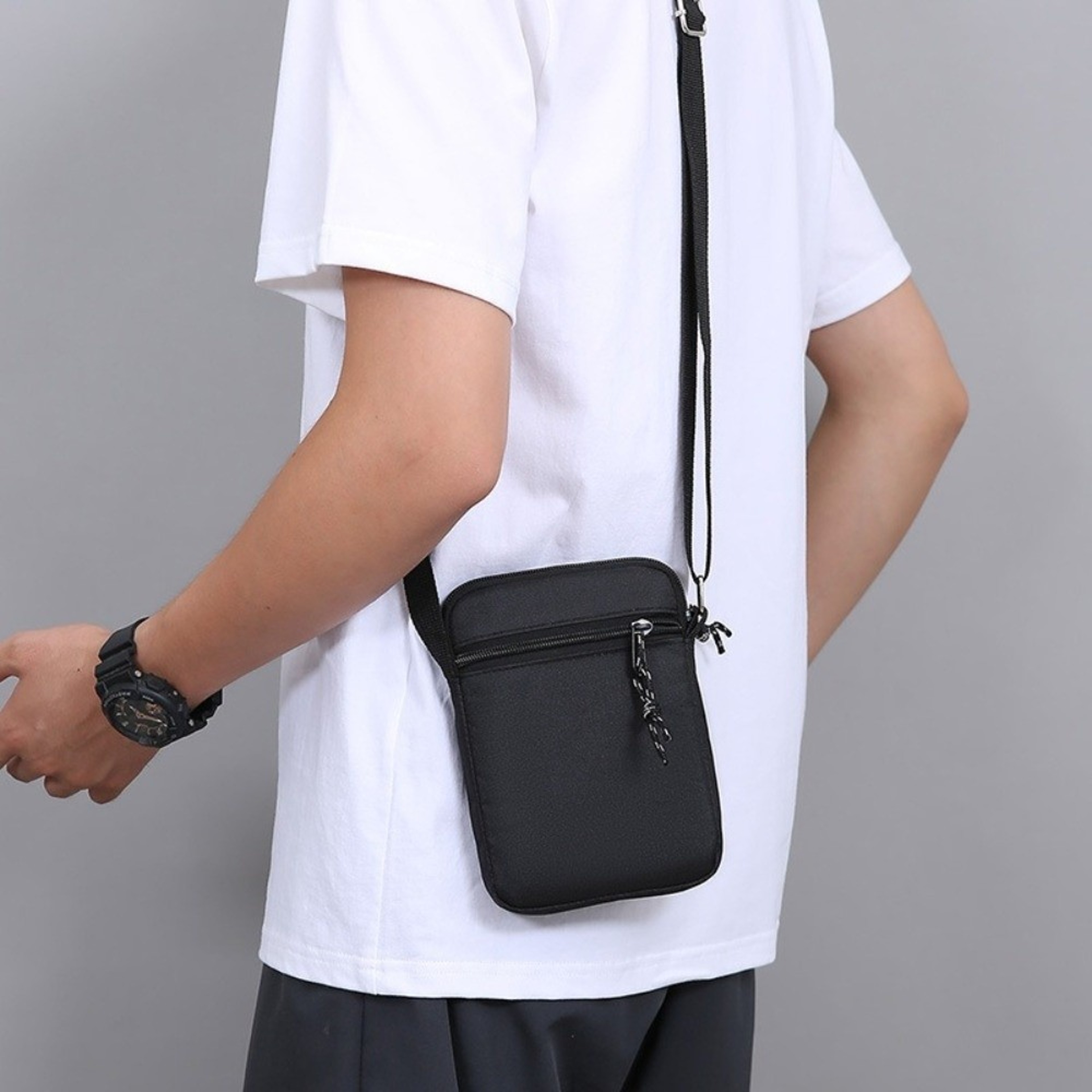 Compact Mens Crossbody Bag With Adjustable Strap And Multi Pocket Storage 4