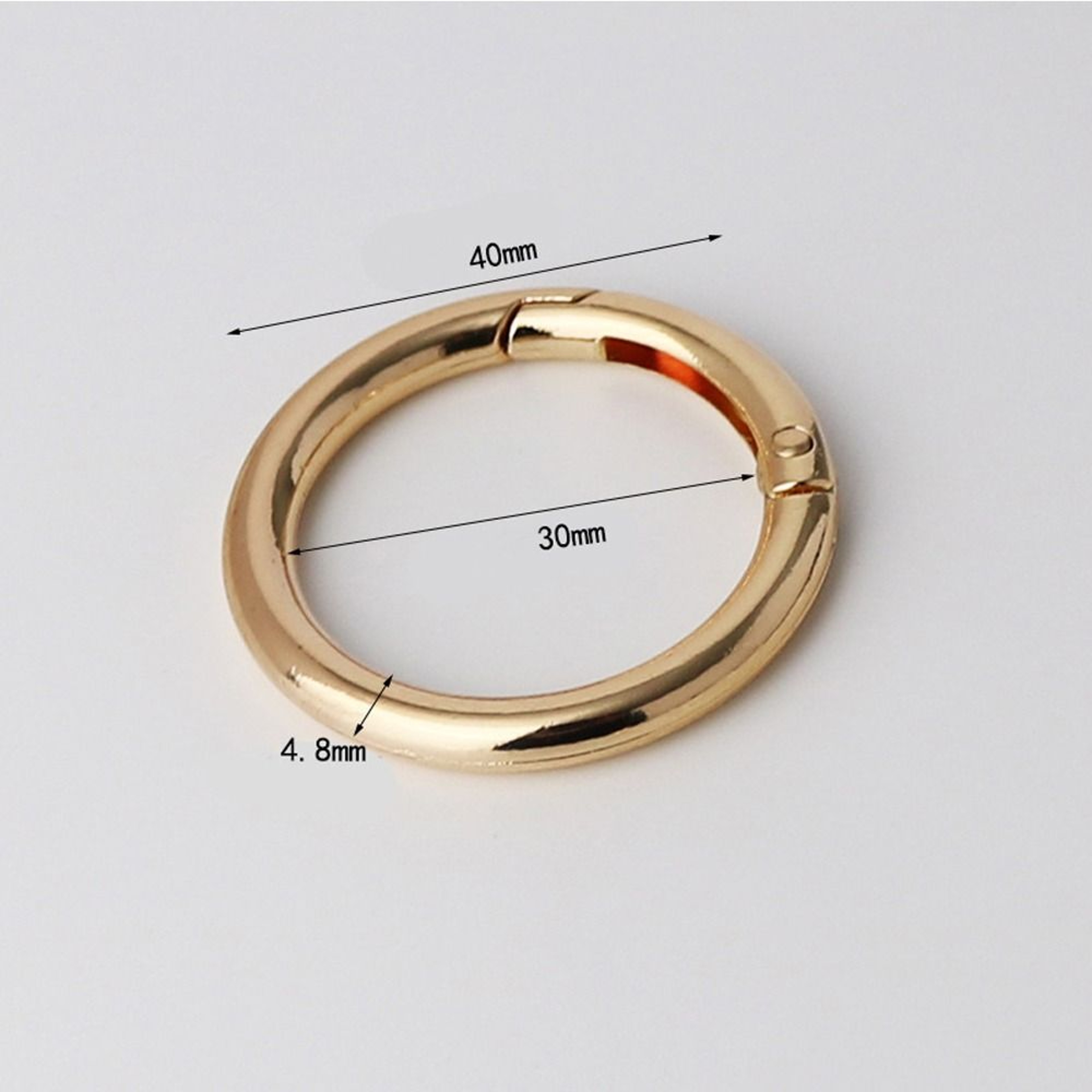 Round Spring Ring Clasp Zinc Alloy Bag Strap Connector And Purse Repair Ring 8