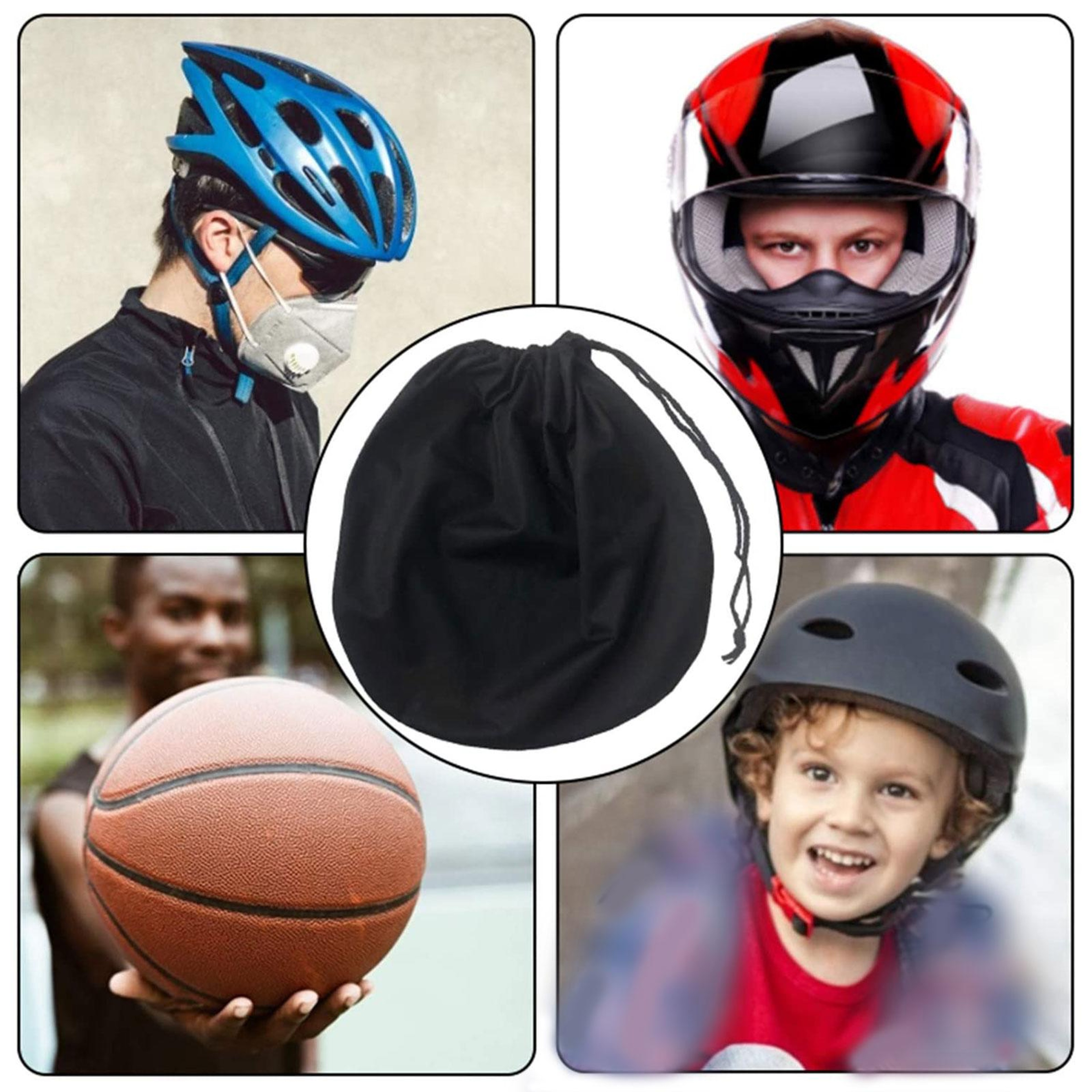 Motorcycle Helmet Bag Soft Dustproof Drawstring Helmet Storage Cover 5
