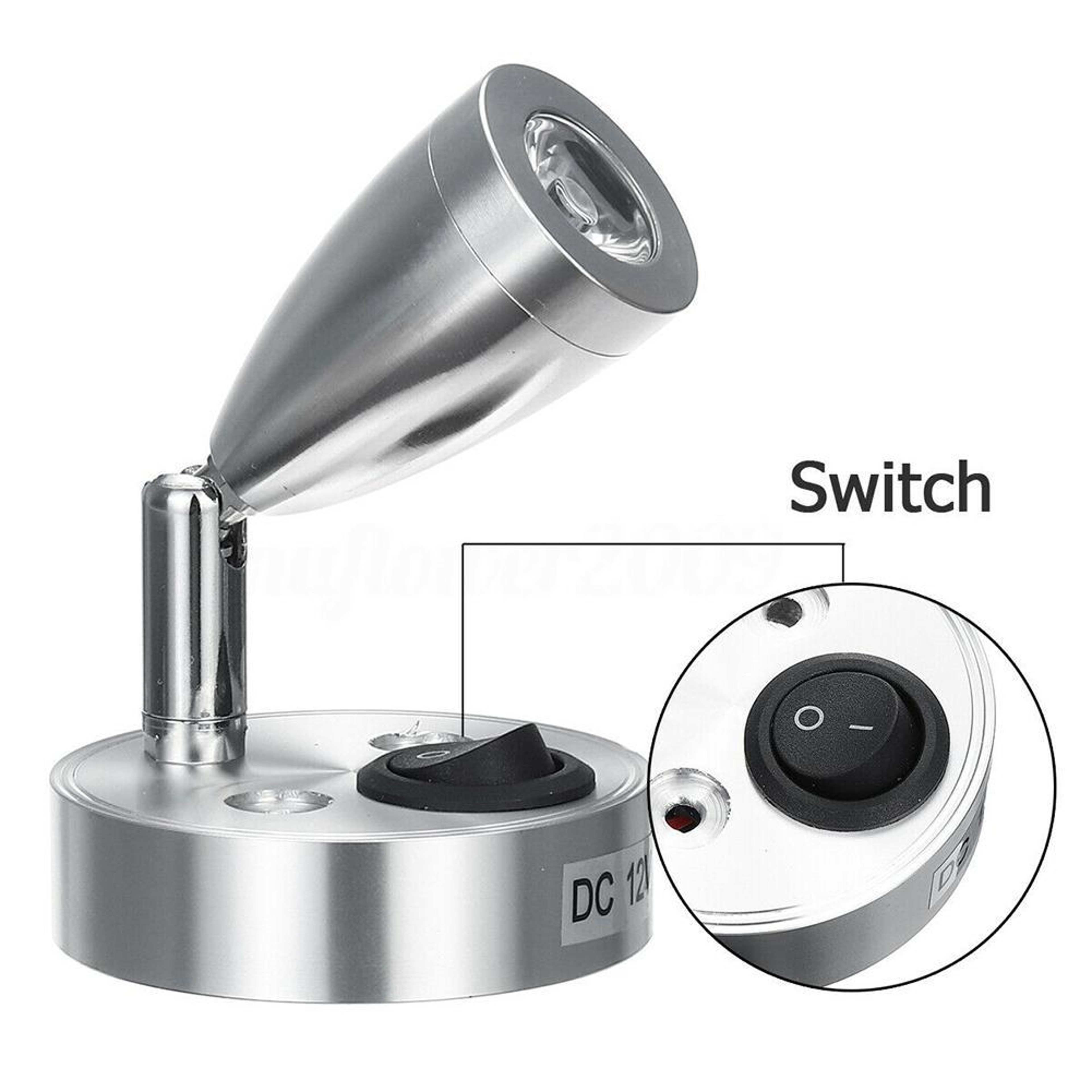 2PCS 12V LED Reading Lights 360 Degree Adjustable RV Campervan Boat Interior Lamps 4