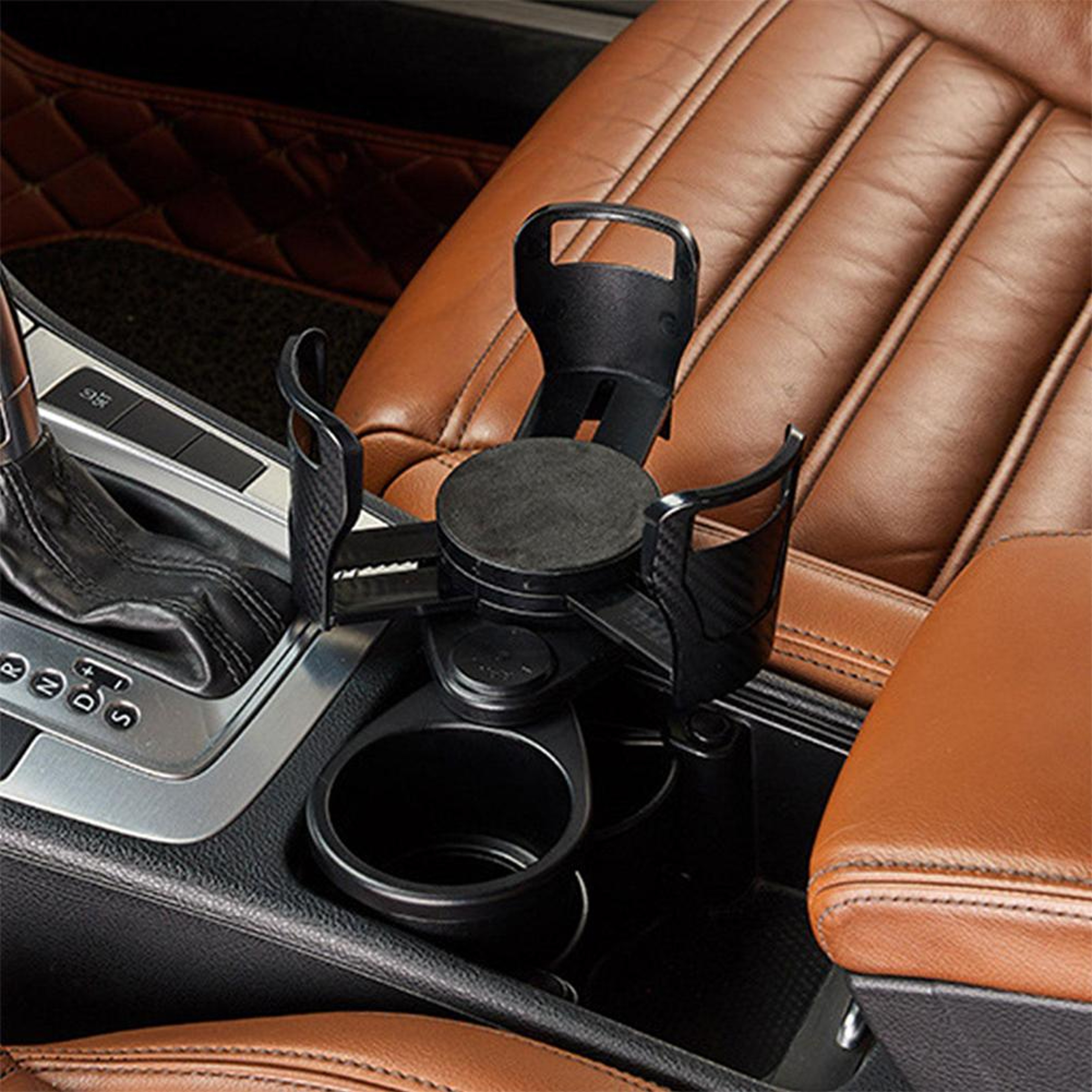 Adjustable Dual Car Cup Holder Expander With Phone Storage 5
