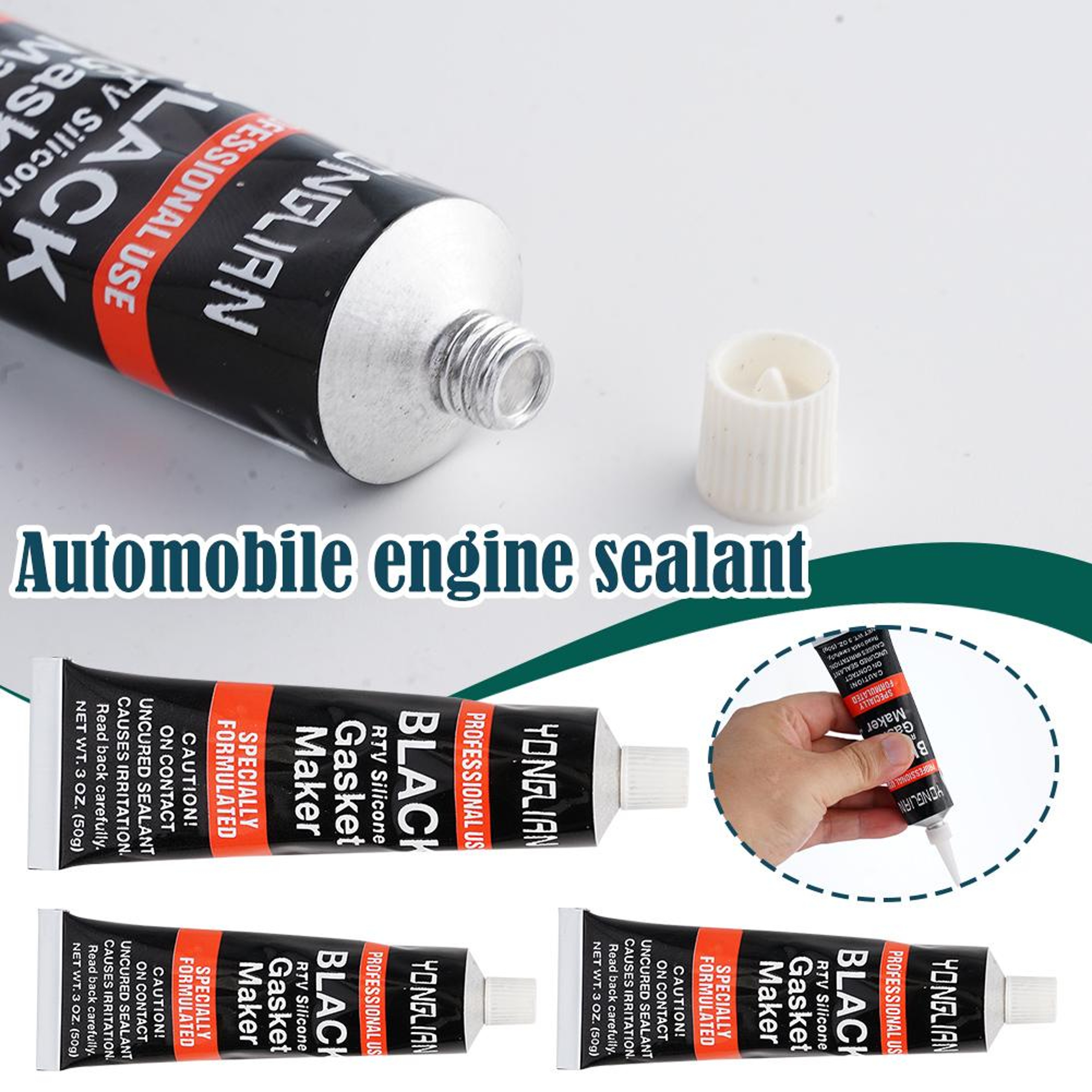 3PCS High Temperature RTV Silicone Gasket Maker Automotive Engine Sealant 2