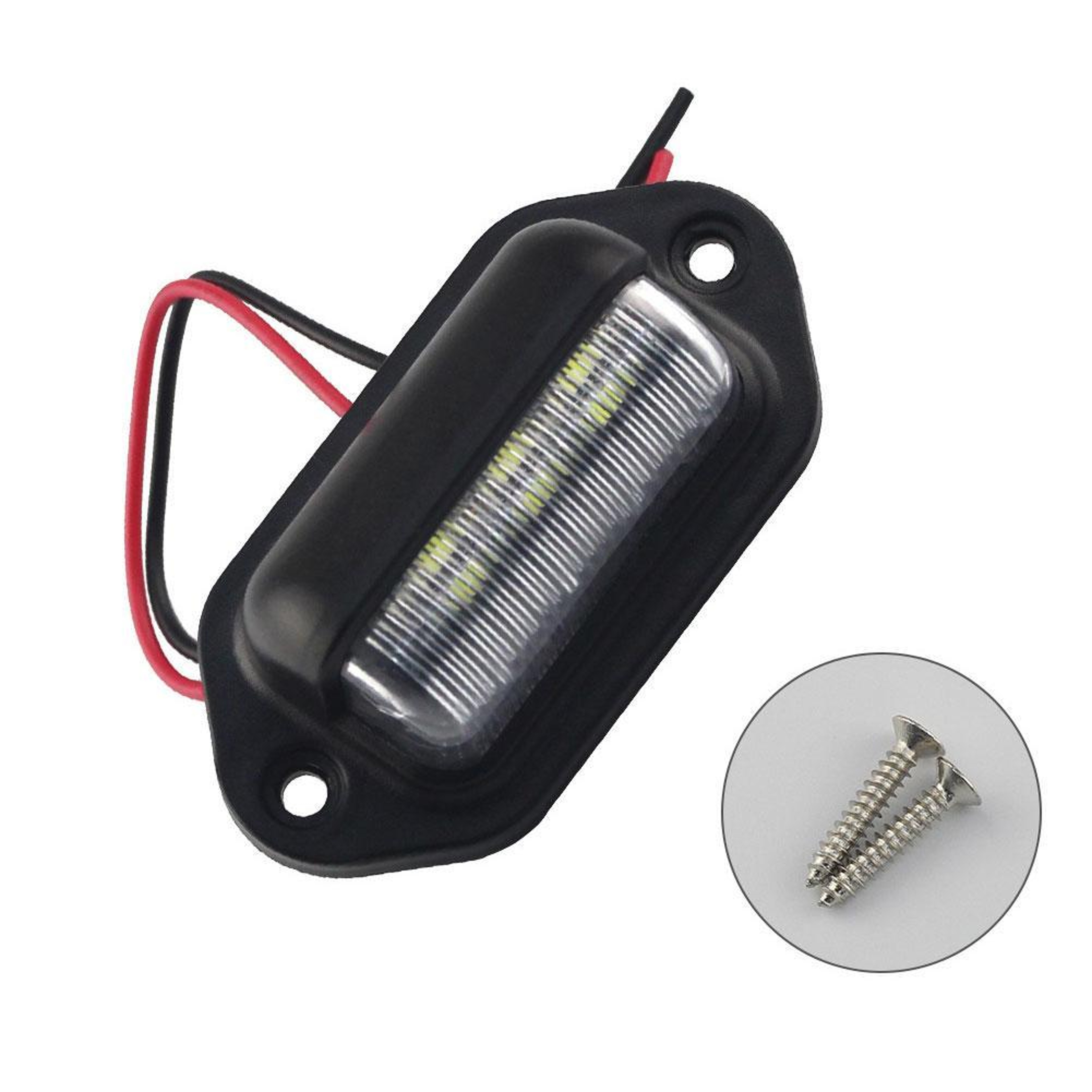 2PCS 6 LED License Plate Light Waterproof 12V Tag Lights For Truck SUV Trailer Van 0