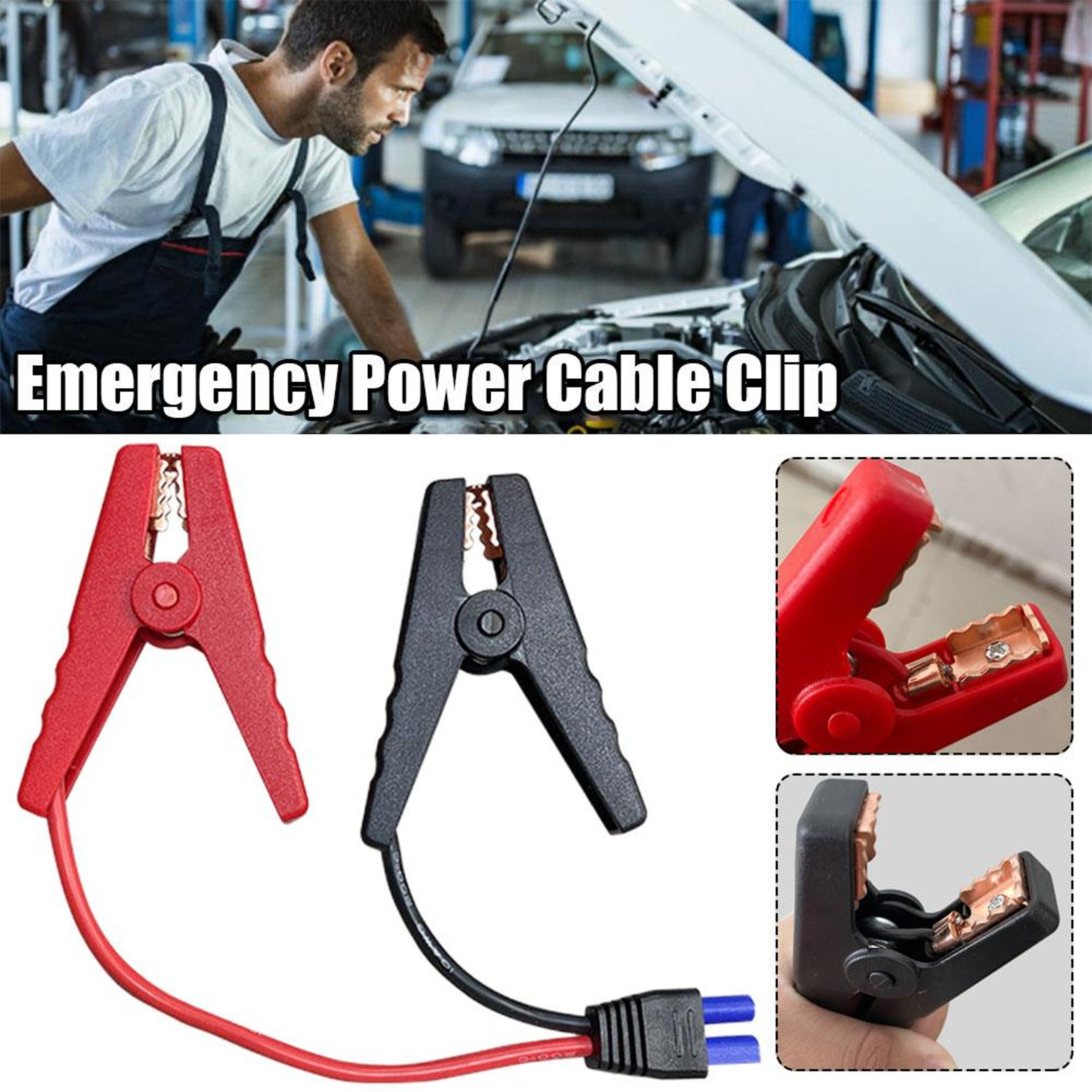 12V Jump Starter Cable with EC5 Plug and Battery Clamps – view 4