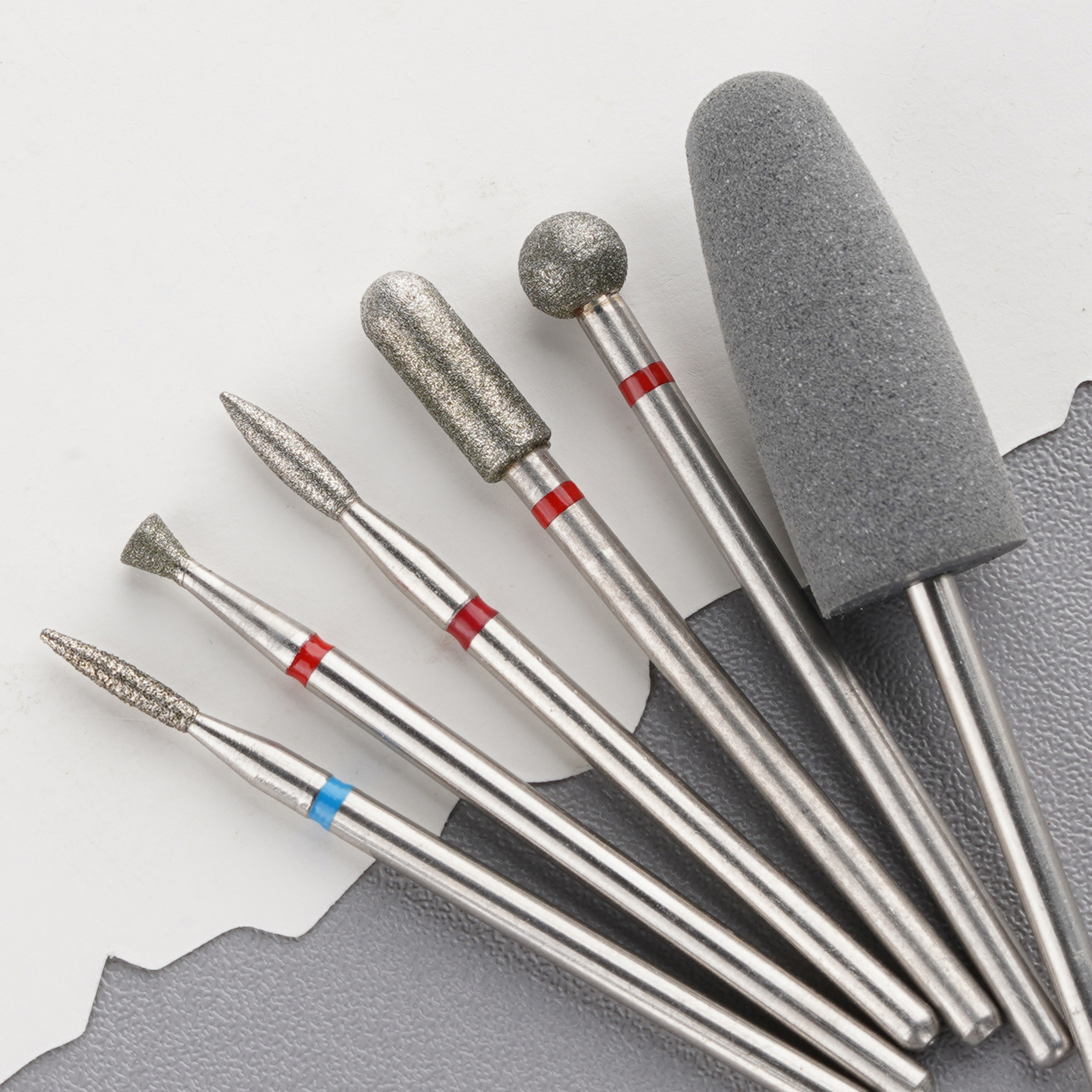 6 Piece Diamond Nail Drill Bit Set for Cuticle Care Acrylic Removal and Polishing – view 3