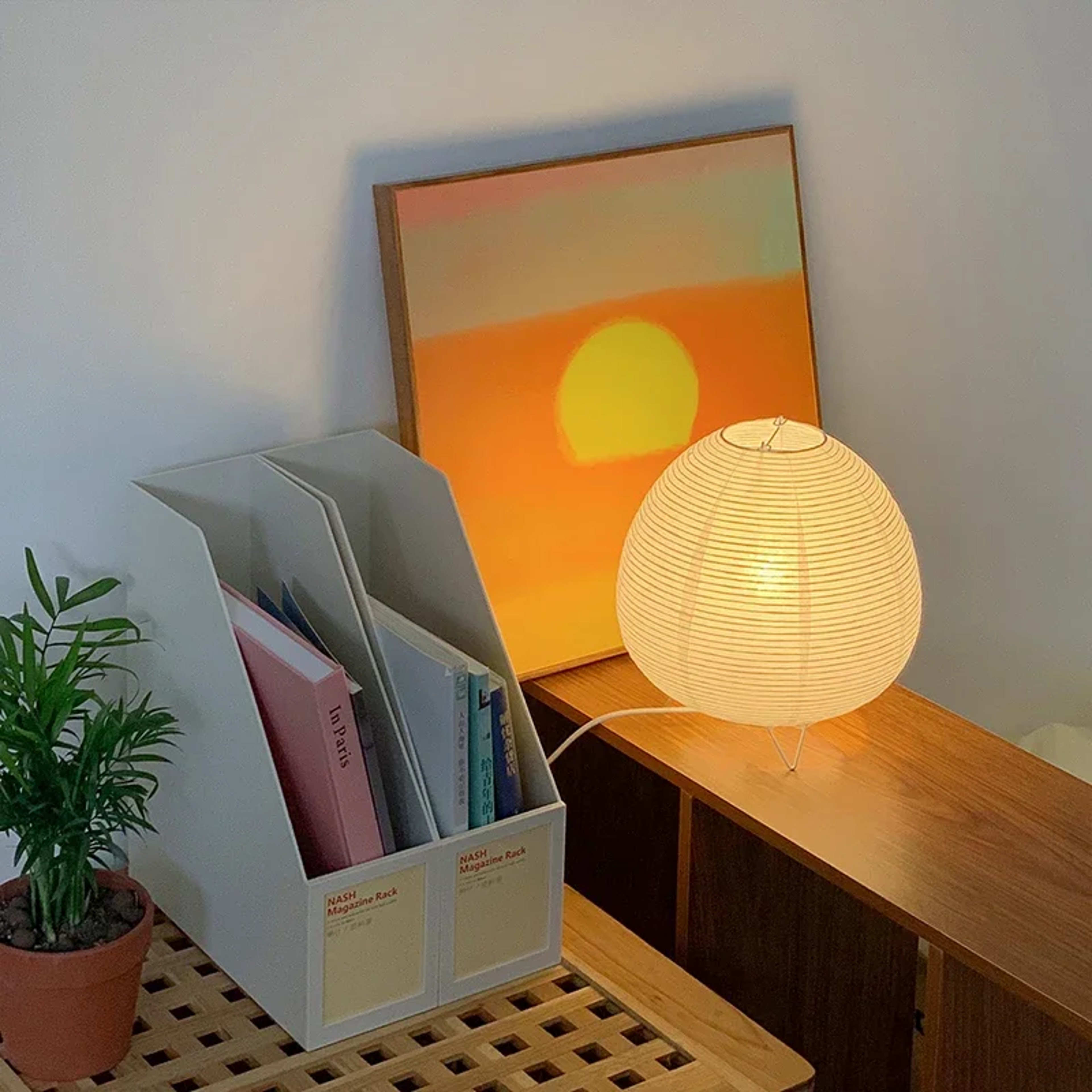 Rice Paper Table Lamp Soft Glow Bedside Light for Japandi Decor – view 1