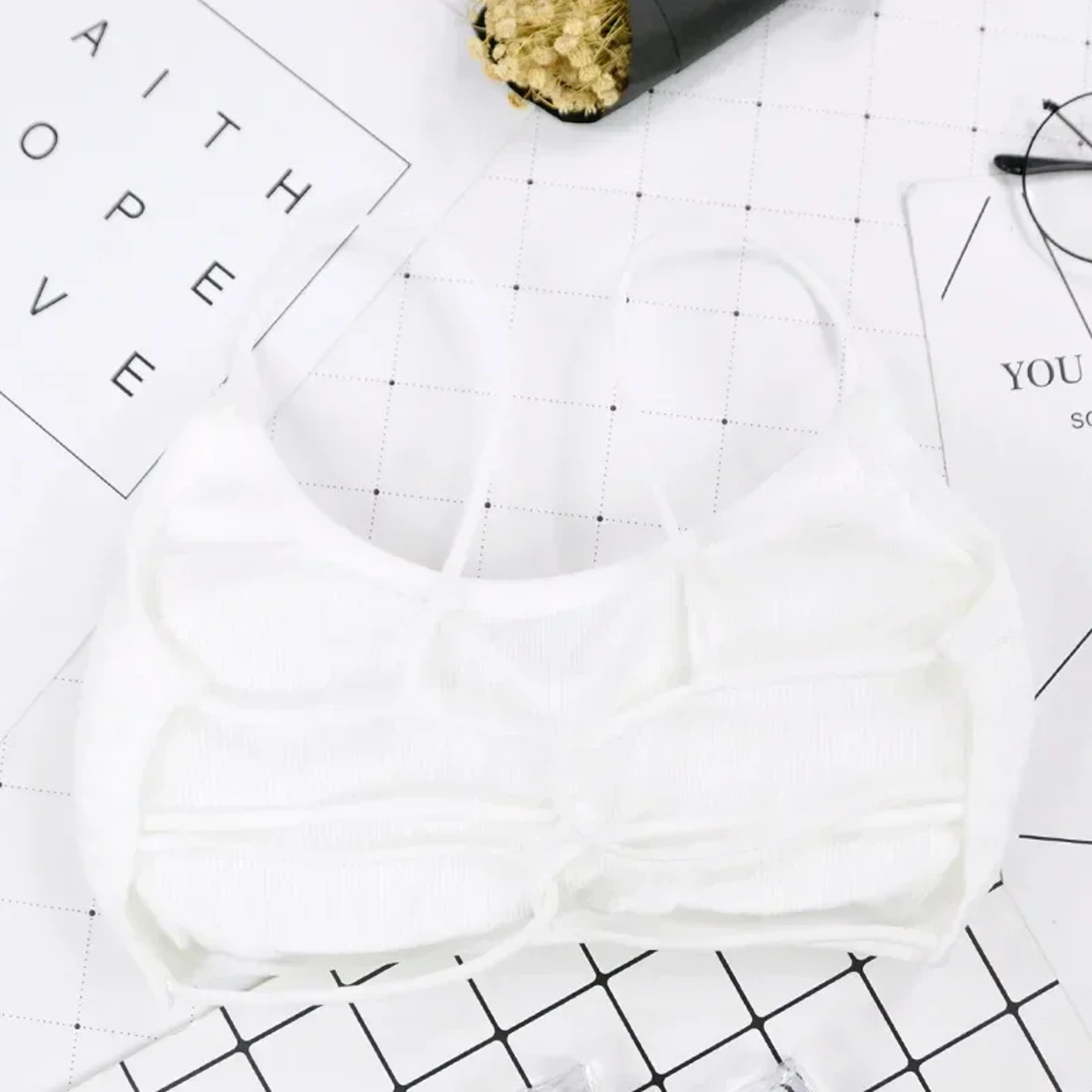 Thin Strap Padded Sports Bra Wireless Yoga Workout Bra for Women – view 10
