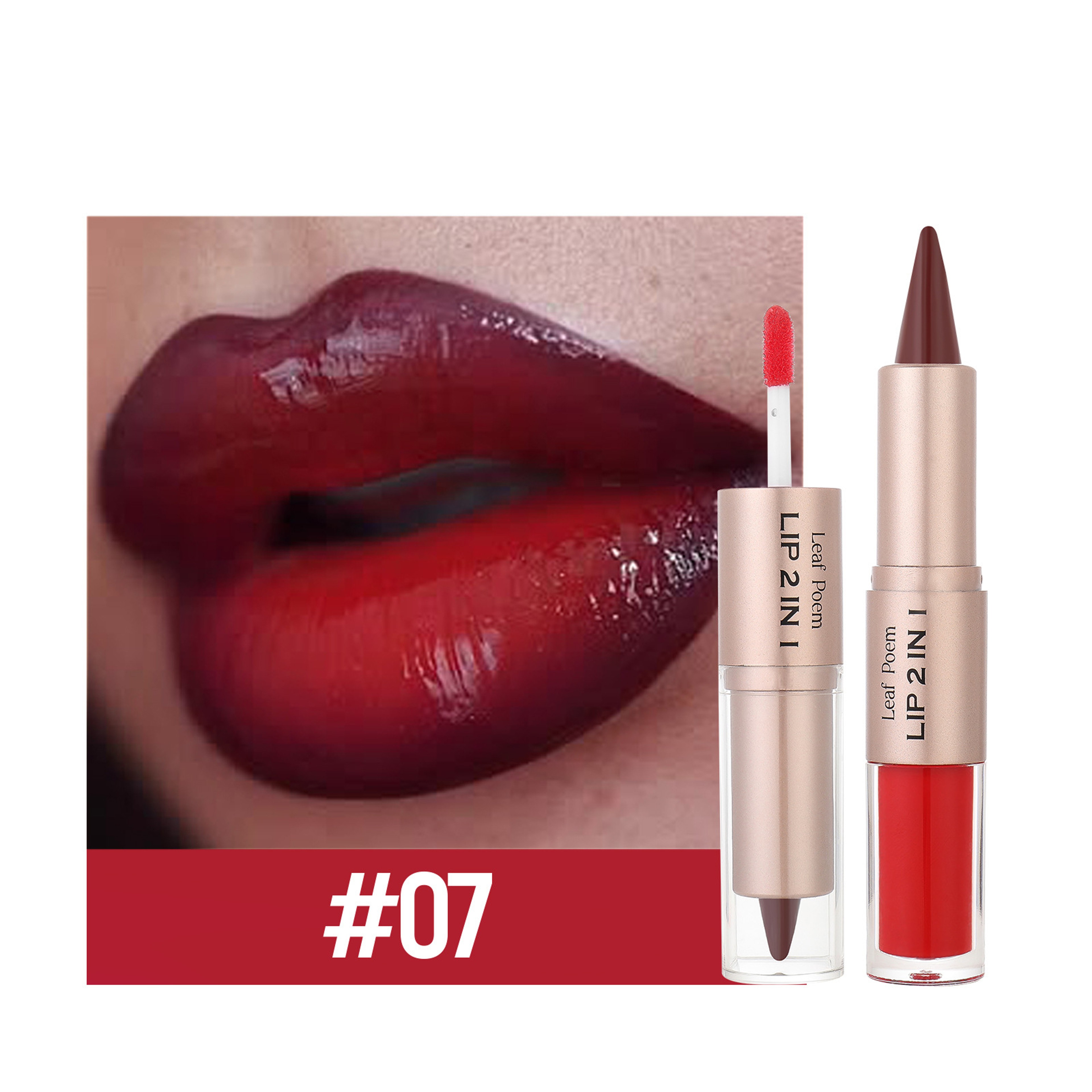 2 in 1 Lip Liner and Gloss Double Ended Matte Lip Color with Non Sticky Shine – view 7