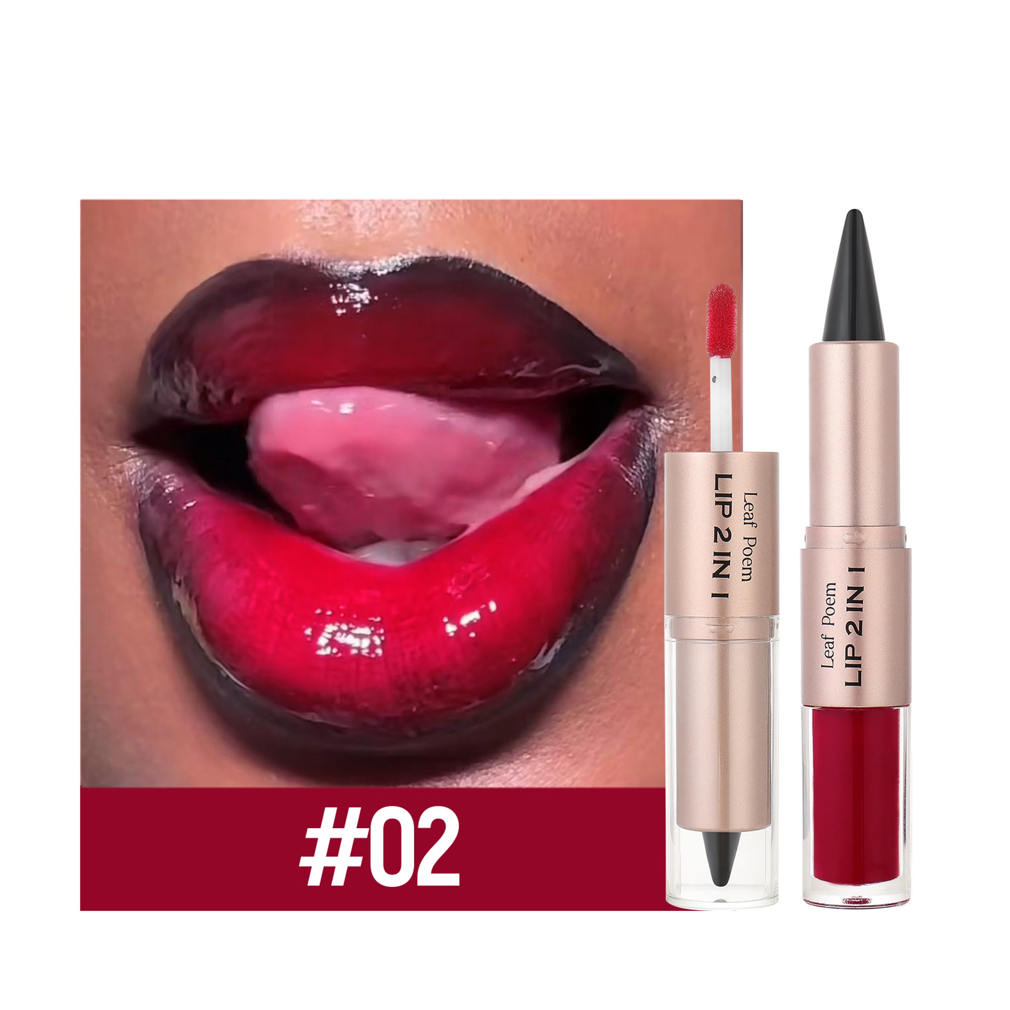 2 in 1 Lip Liner and Gloss Double Ended Matte Lip Color with Non Sticky Shine – view 10