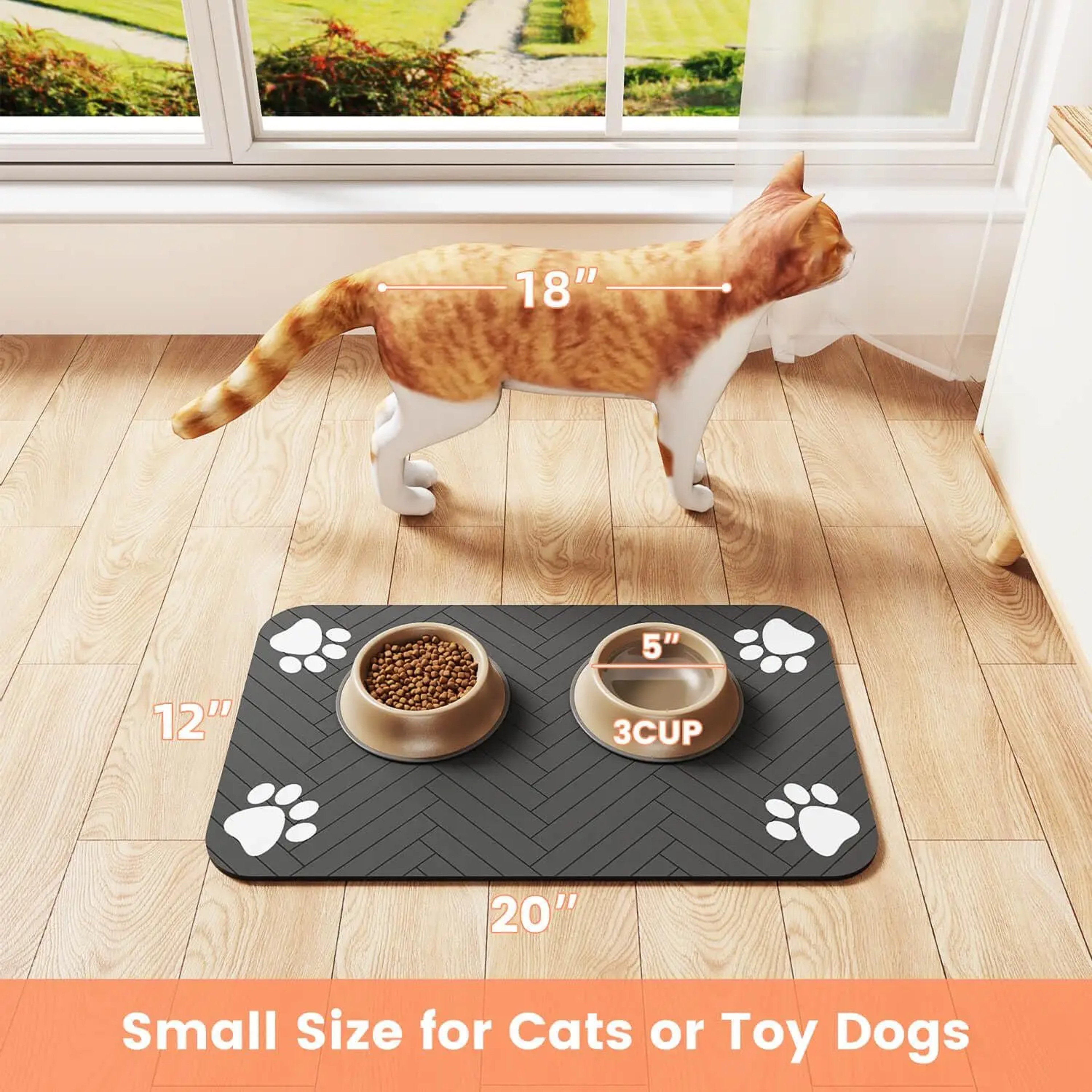 Absorbent Pet Feeding Mat Waterproof Non Slip Dog And Cat Bowl Mat 1