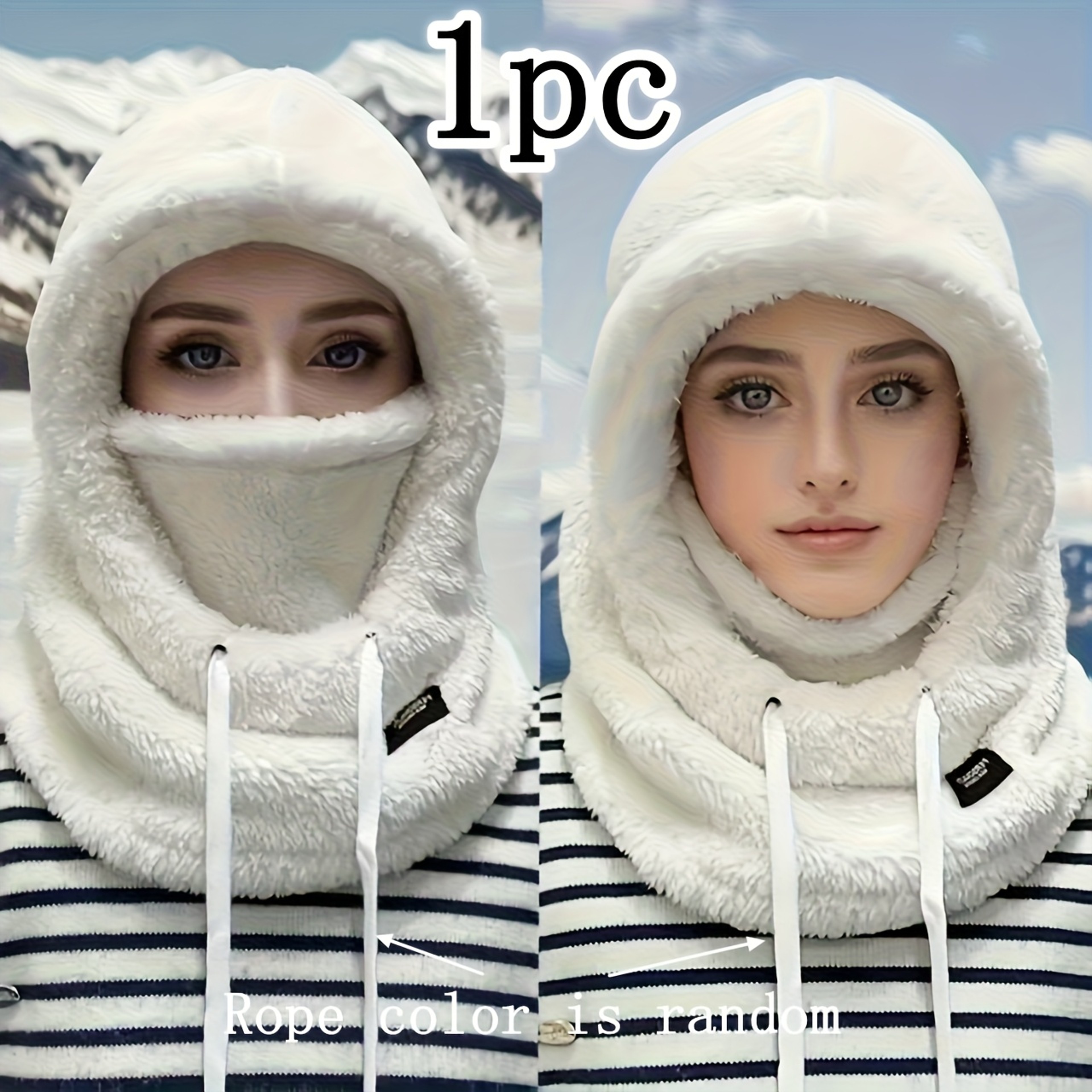 Warm Winter Plush Cap With Elastic Drawstring For Cycling Skiing And Outdoor Wear 7