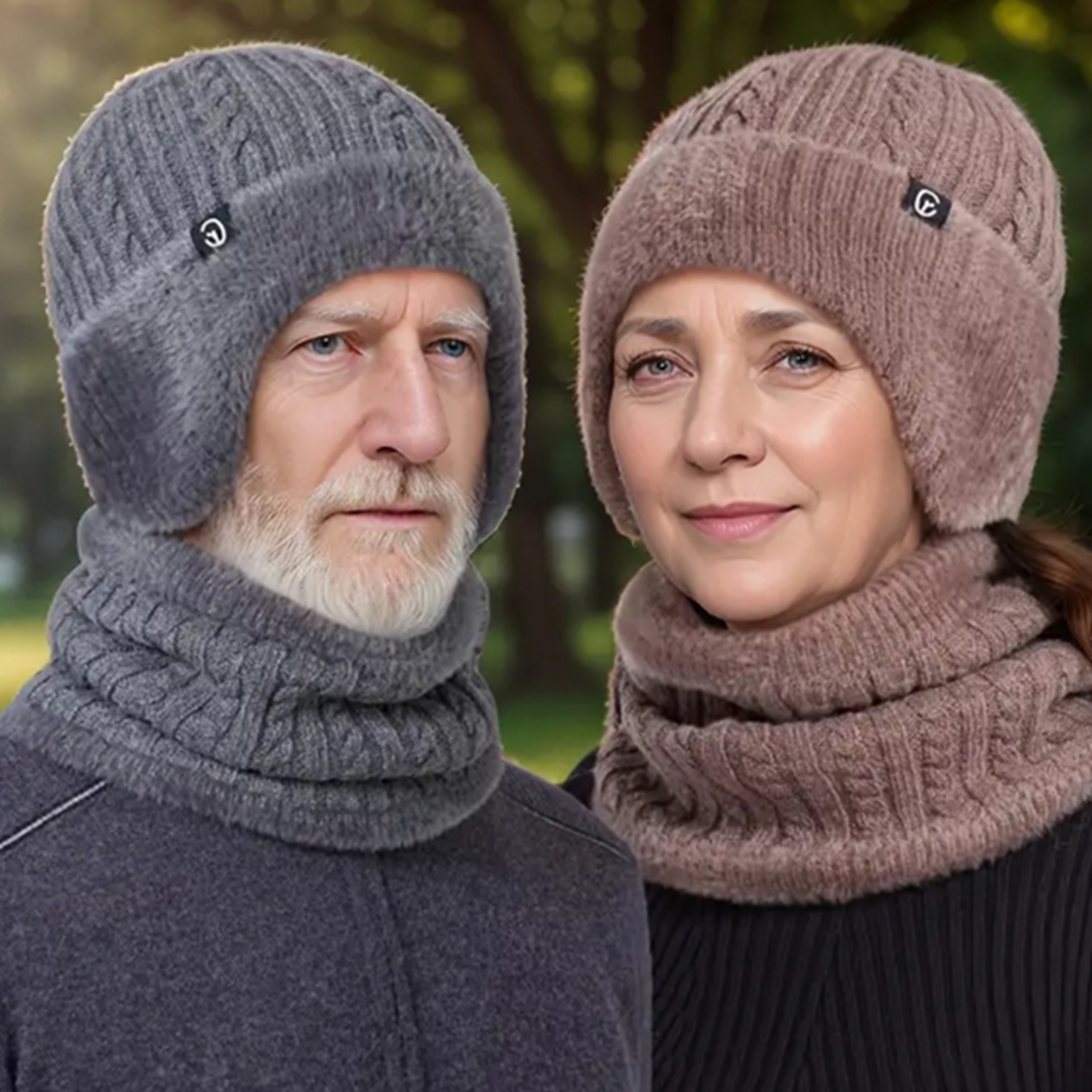 Warm Knitted Hat And Scarf Set For Men And Women With Ear Protection 1