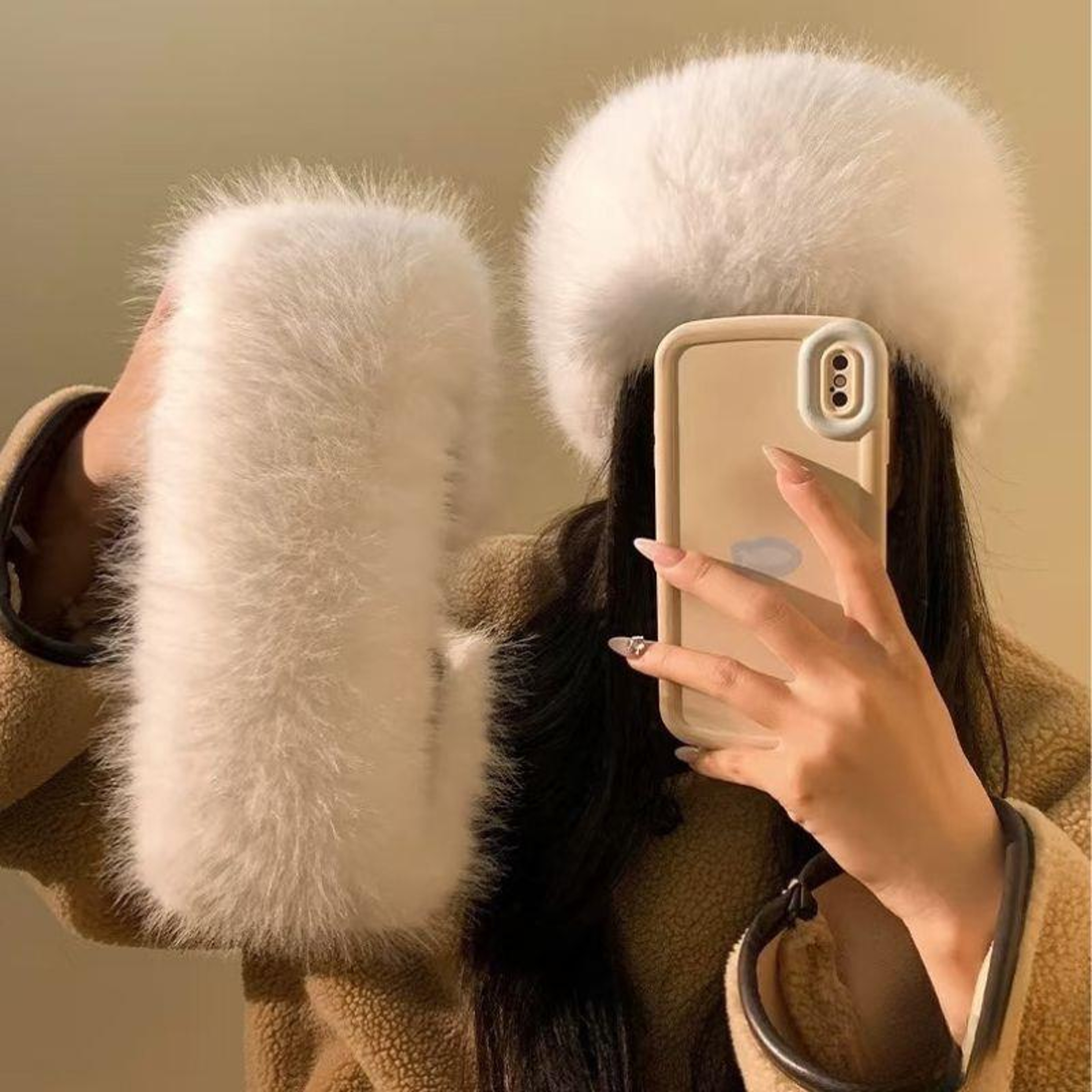 Faux Fur Headband Winter Ear Warmer Plush Windproof Ski Headwear 1
