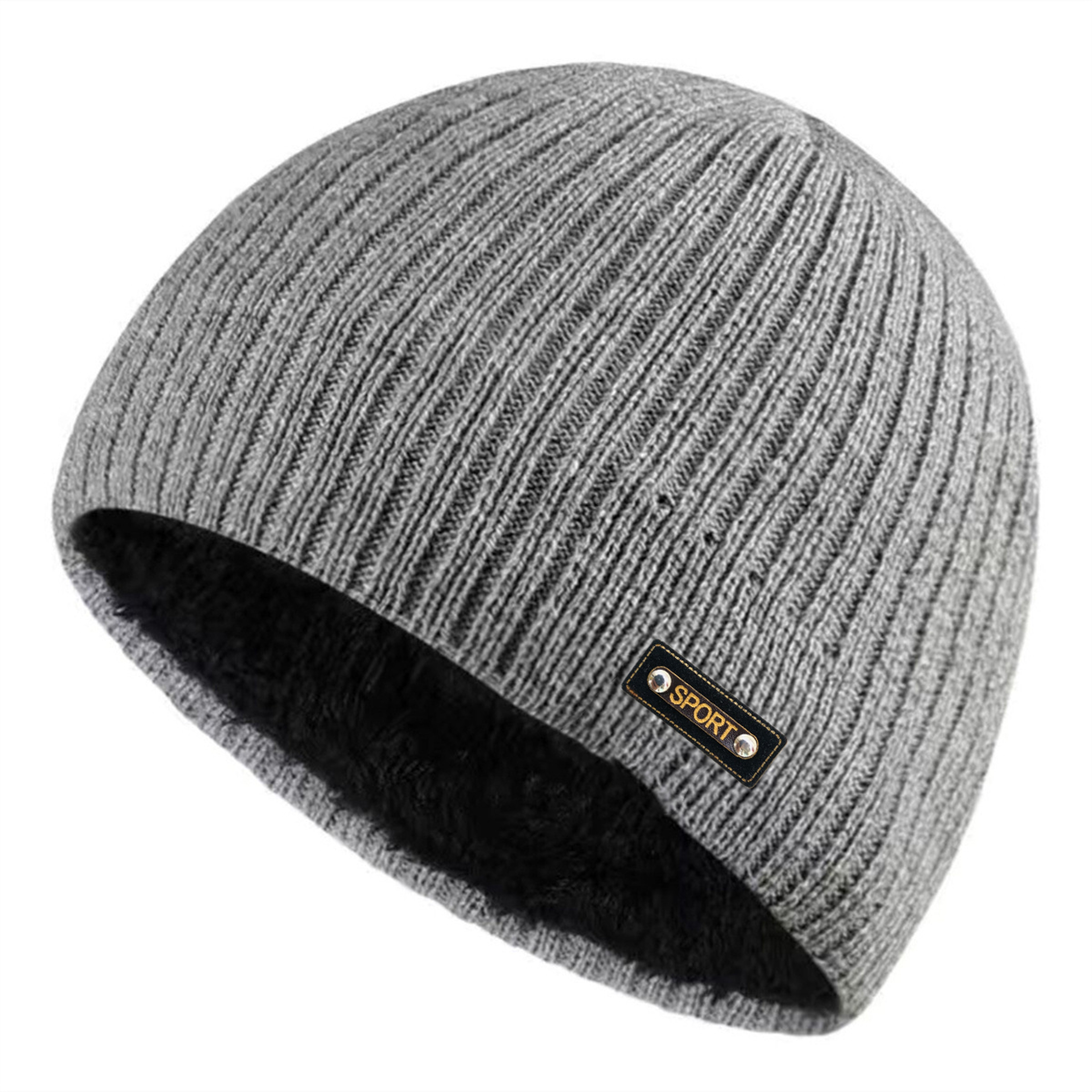 Warm Wool Blend Winter Beanie Unisex Thick Knit Windproof Hat – view 10