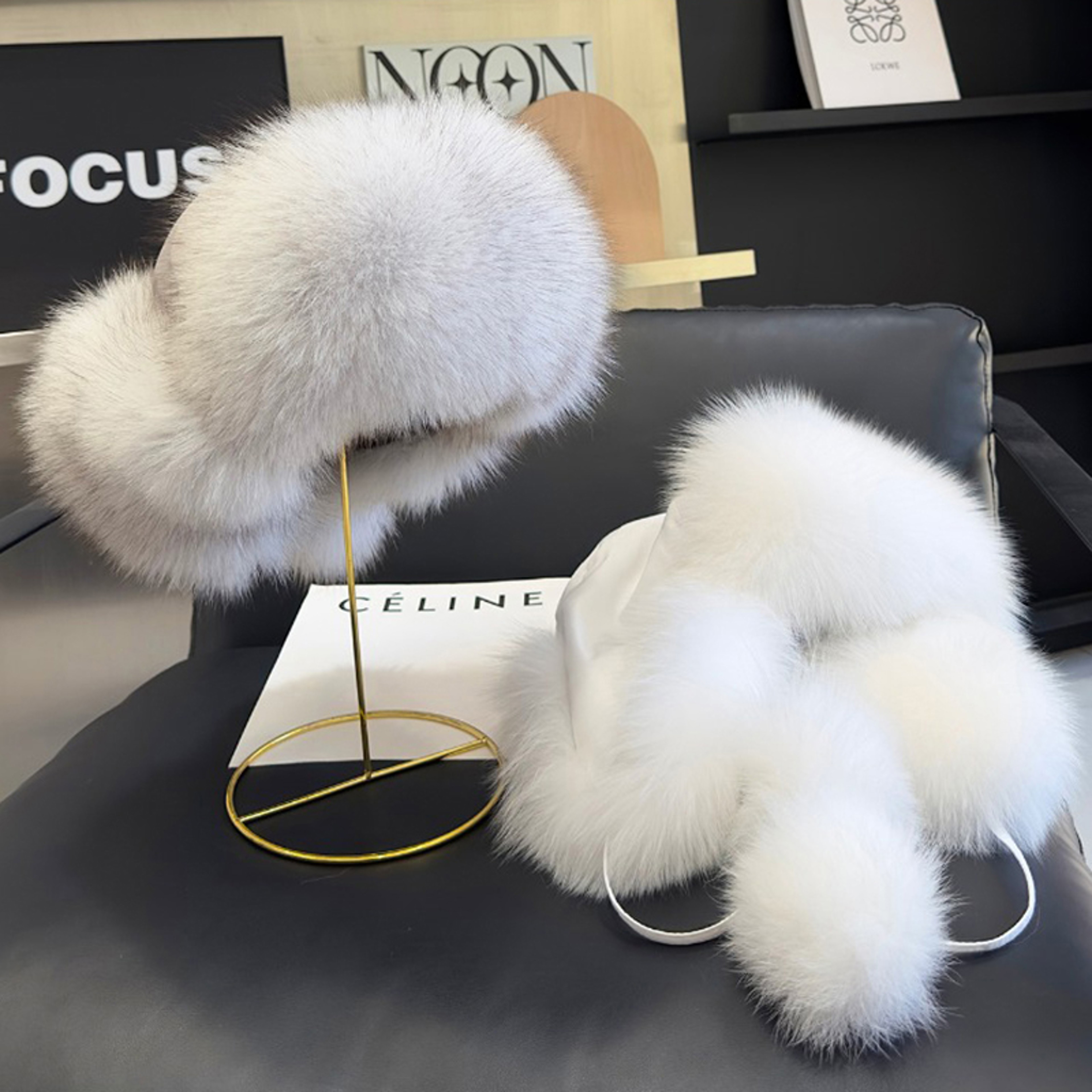 Real Fox Fur Hat Womens Ushanka Winter Earflap Trapper Ski Hat 7