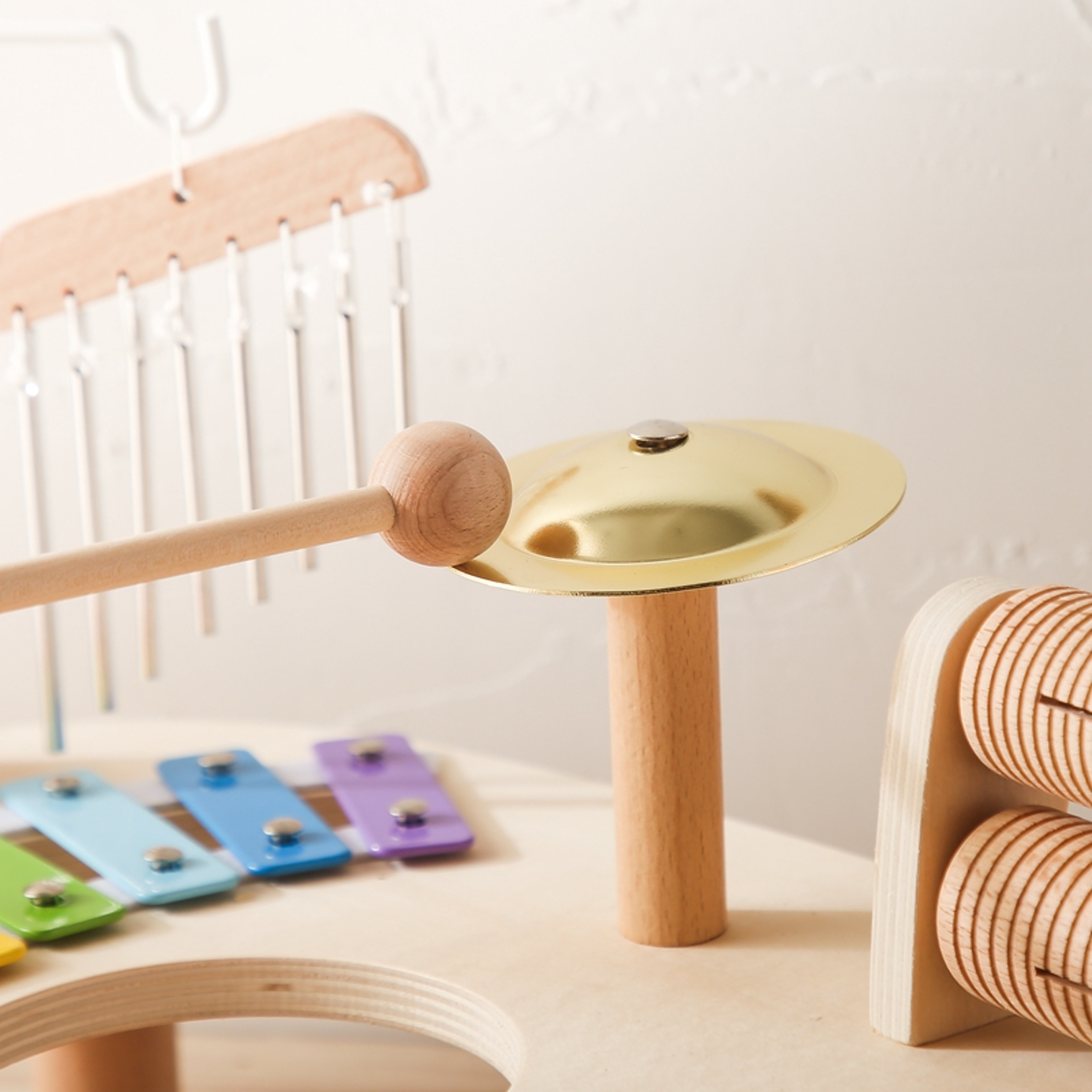 Wooden Montessori Musical Toy Xylophone And Aeolian Bells For Kids 4