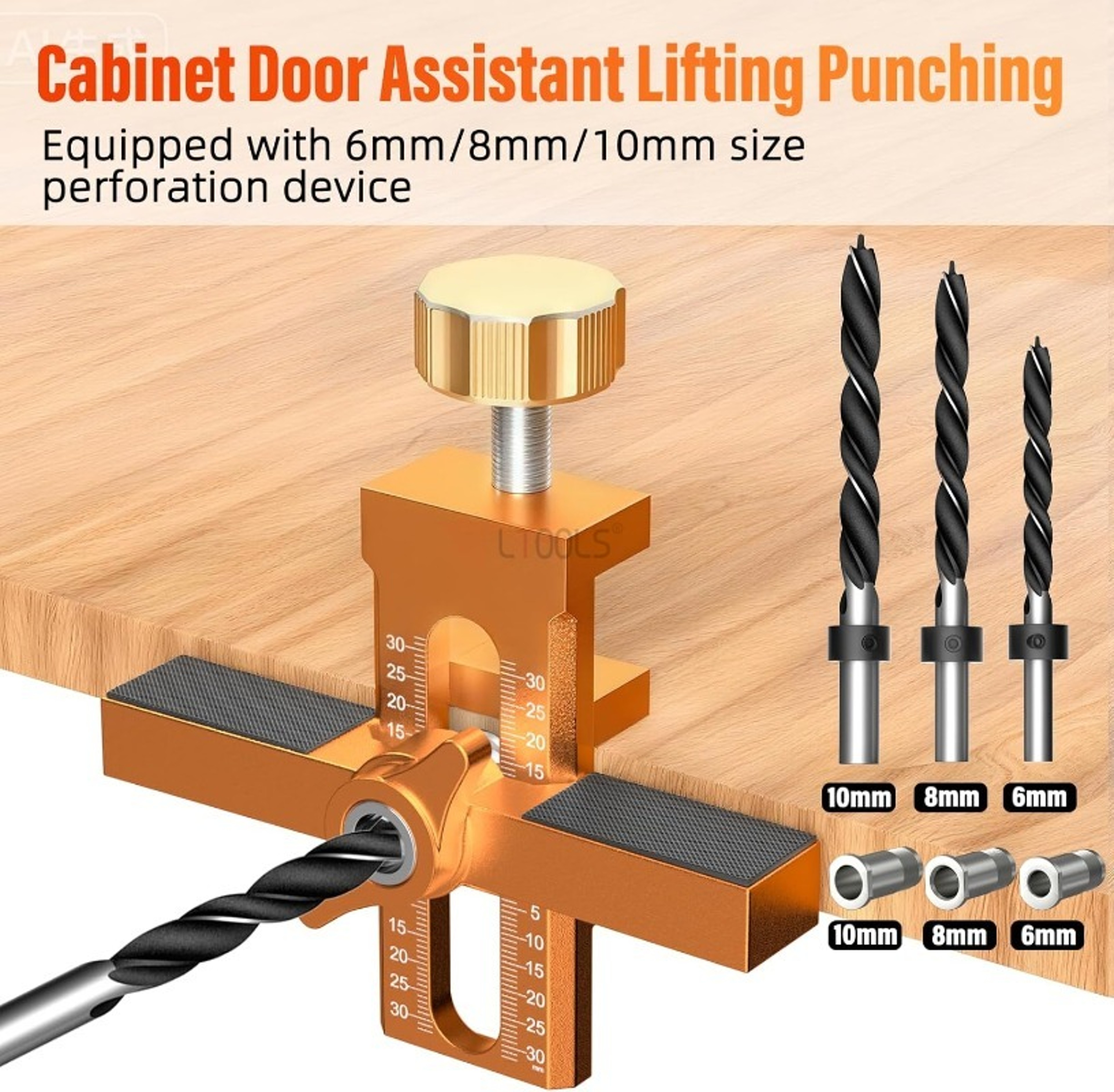 2 in 1 Cabinet Door Installation Jig Adjustable Positioning and Drilling Guide – view 2