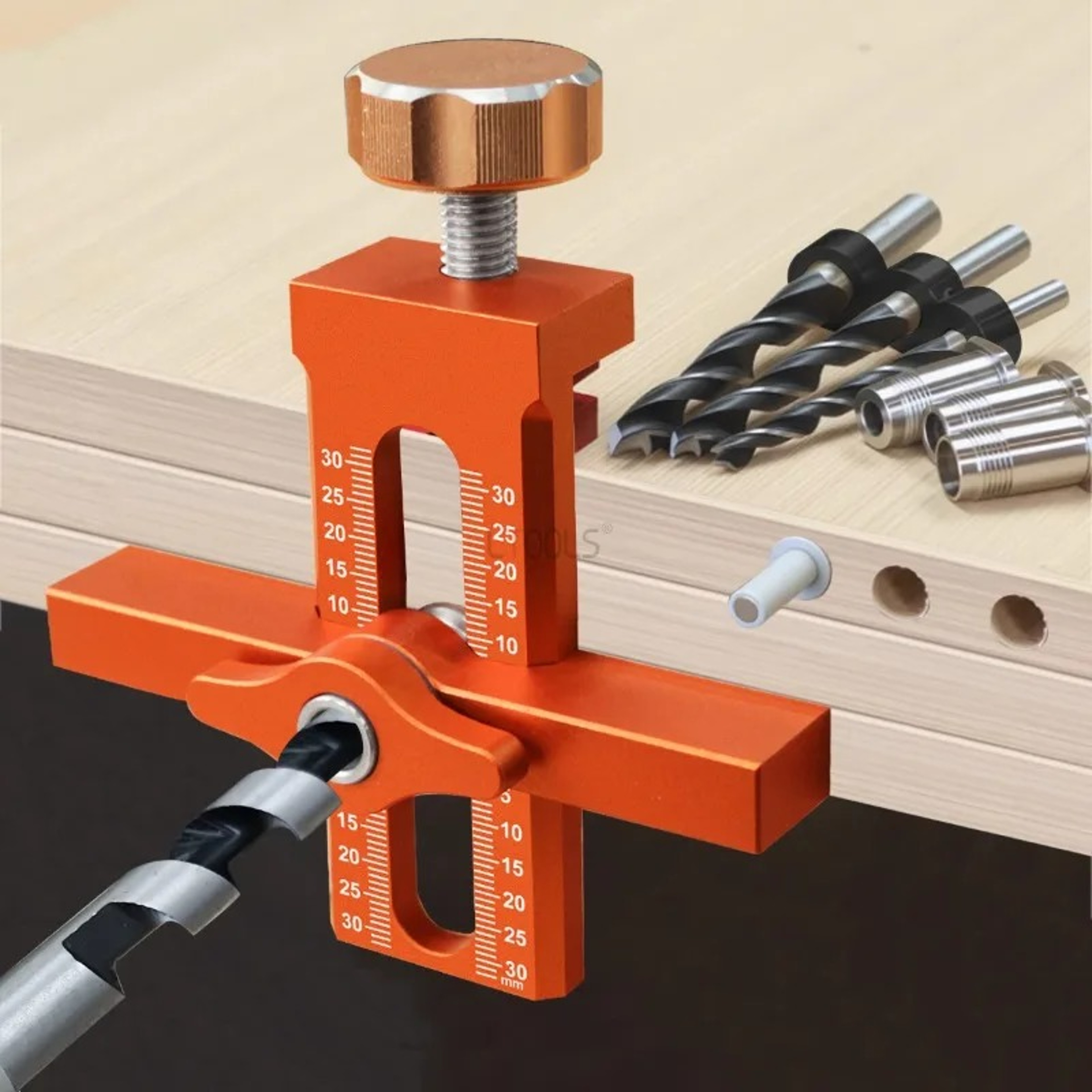 2 in 1 Cabinet Door Installation Jig Adjustable Positioning and Drilling Guide – view 4