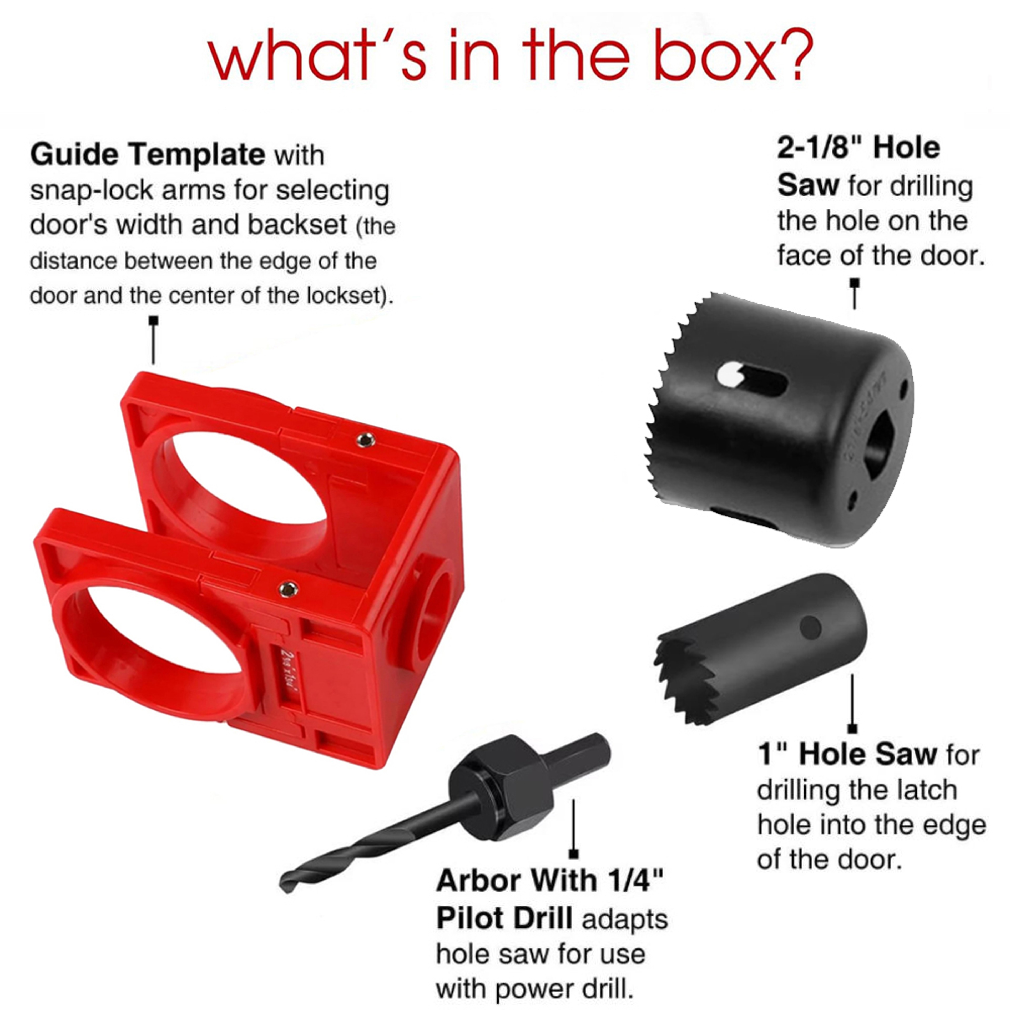 Precision Door Latch Installation Kit Ball Lock Hole Opener Mortise Tool 2