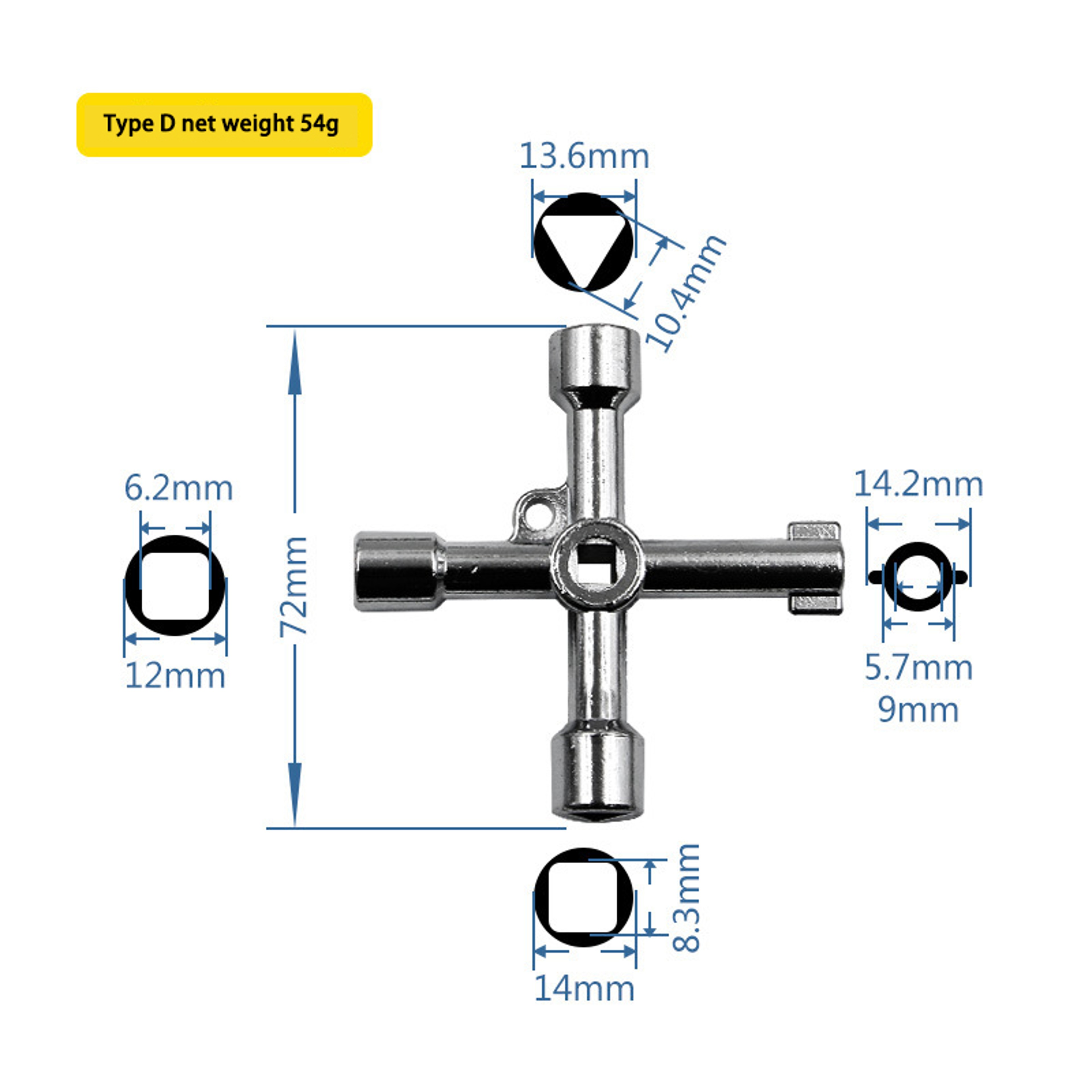 4 In 1 Utility Cabinet Key Wrench Water Meter Valve Tool And Screwdriver 6