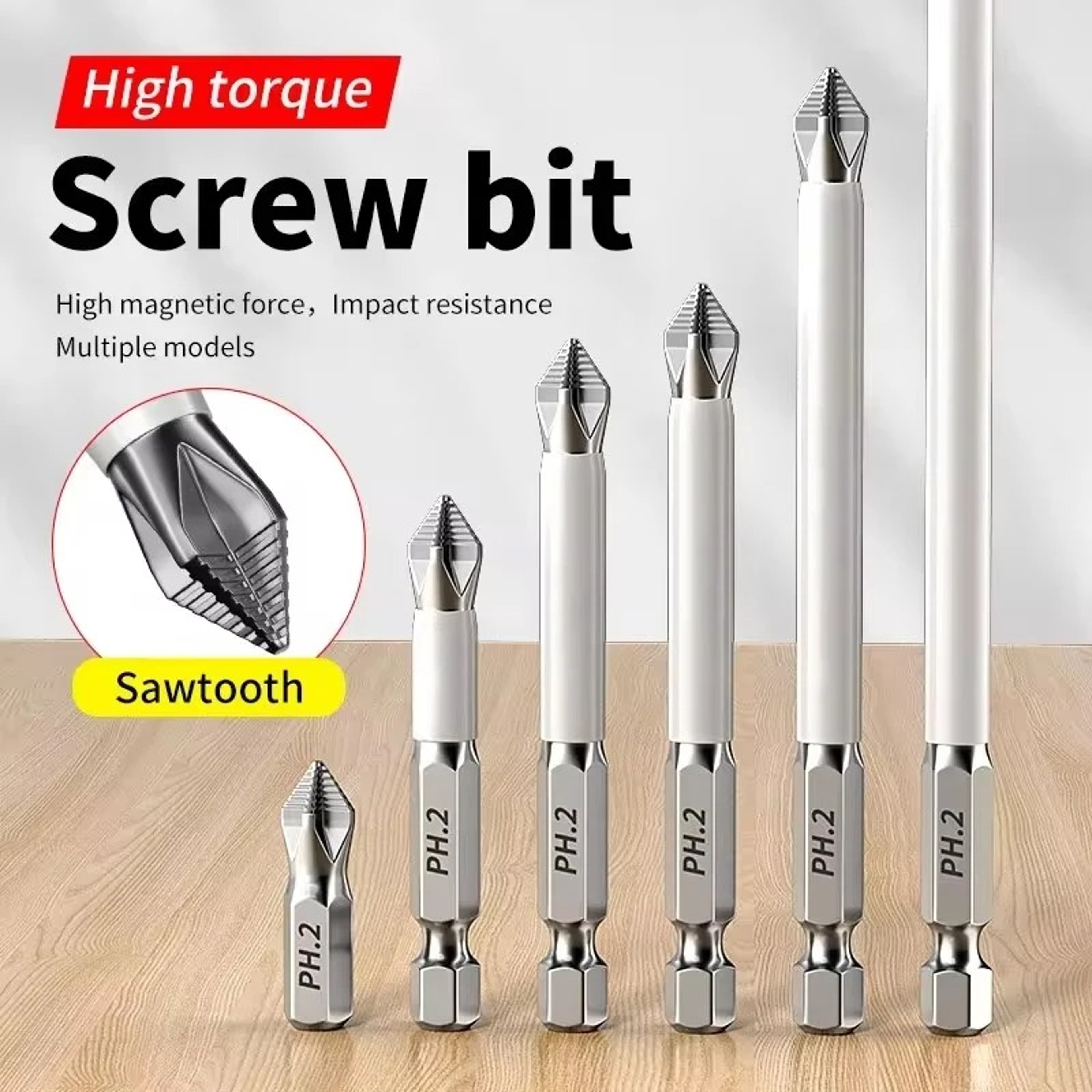 6 Piece Magnetic Phillips Screwdriver Bit Set S2 Steel 1 4 Inch Hex Bits 1