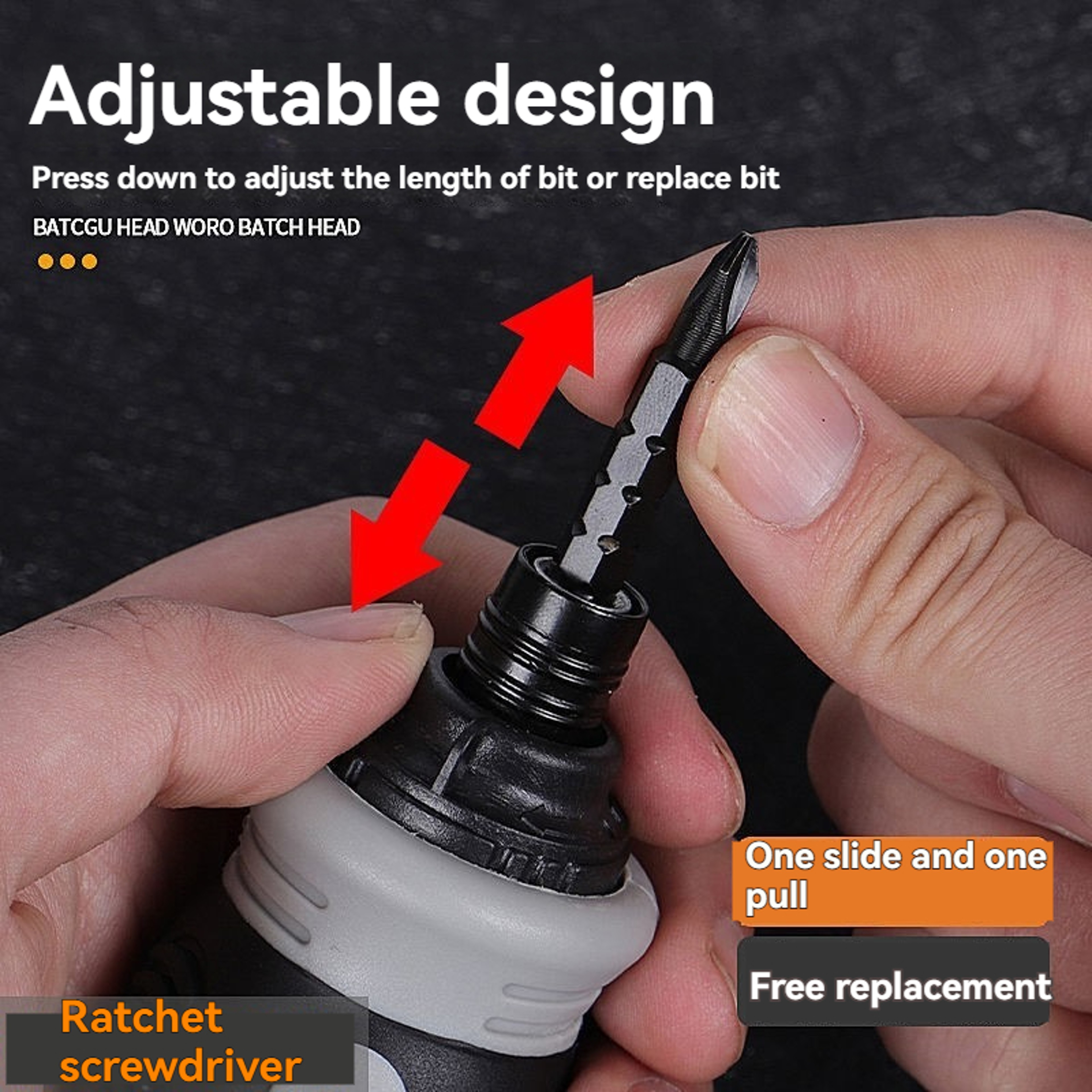 Compact Magnetic Ratchet Screwdriver Set Adjustable Dual Head CR V Steel Tool – view 3