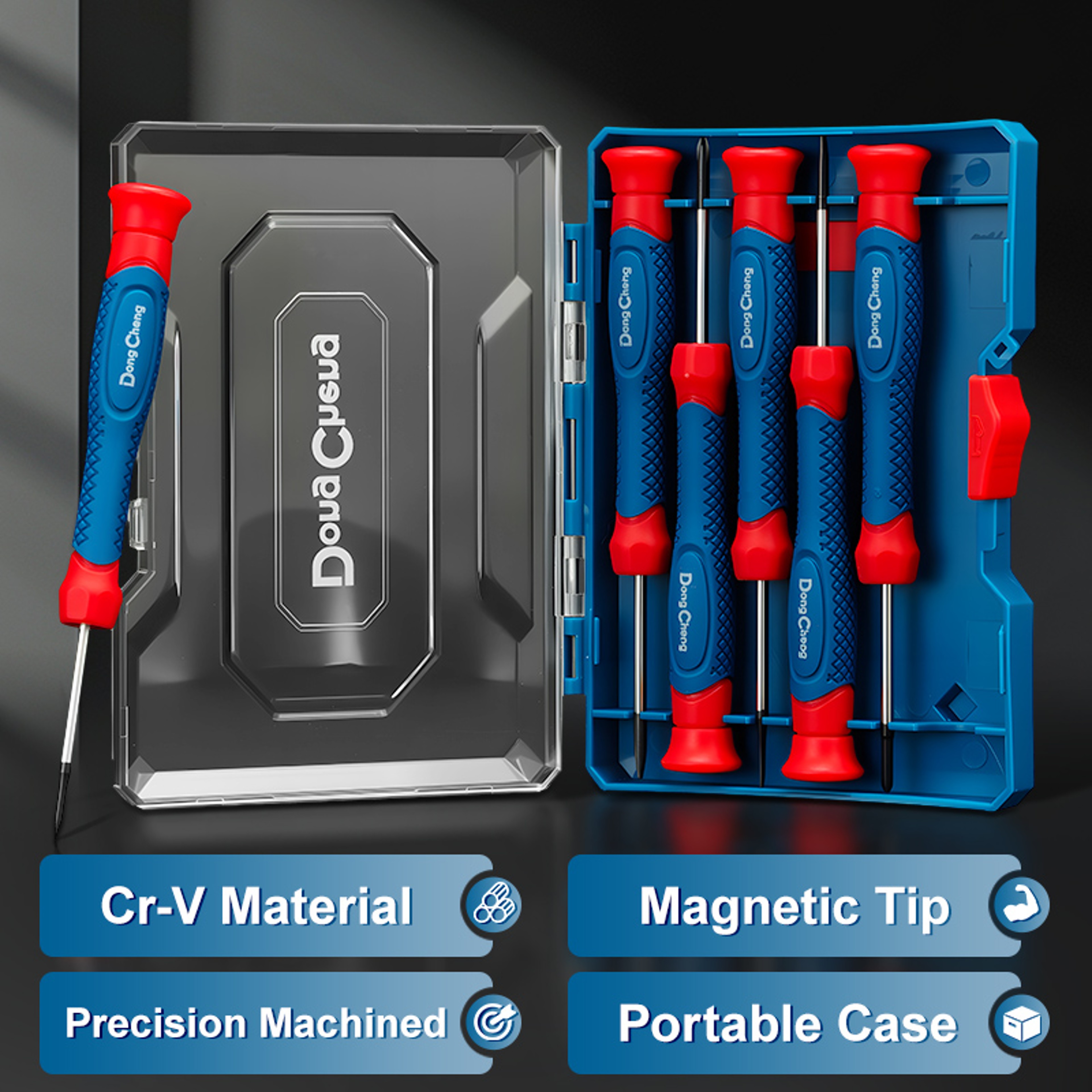 6 Piece Magnetic Precision Screwdriver Set CR V Mini Electronics Repair Tool Kit 6