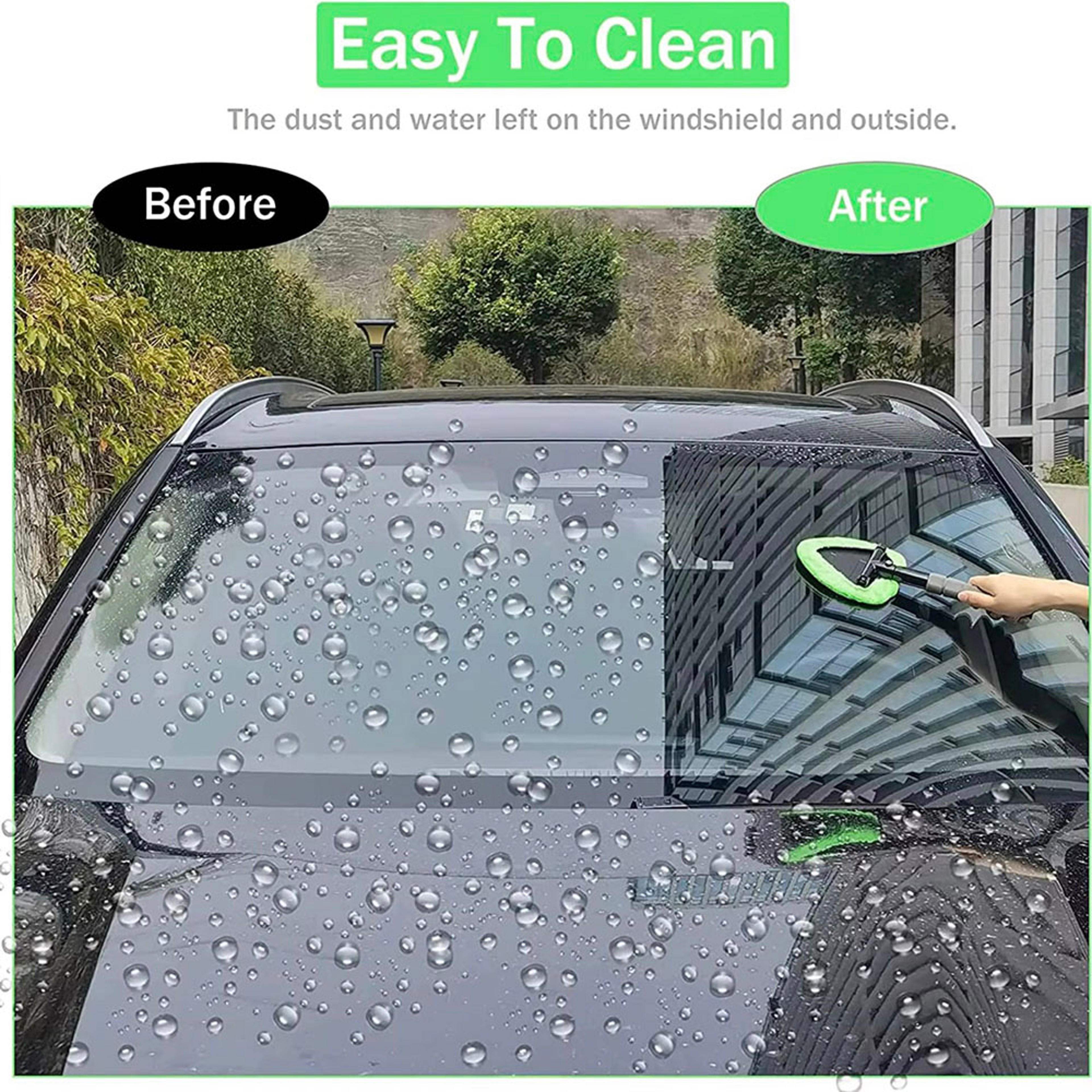 Telescopic Car Windshield Cleaner Microfiber Auto Glass Cleaning Tool 3