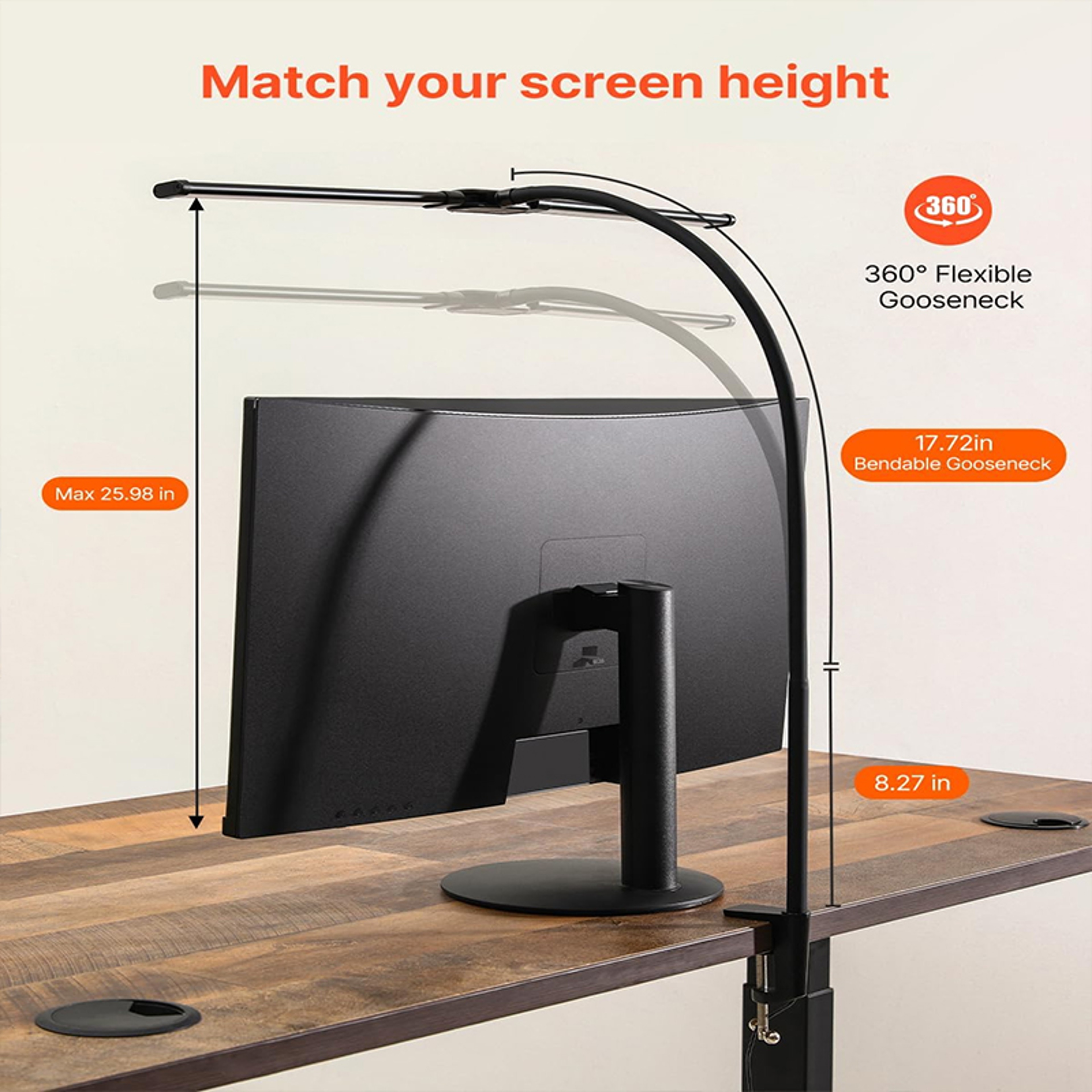 Dual Head LED Desk Lamp With Clamp Adjustable Architect Desk Light 5
