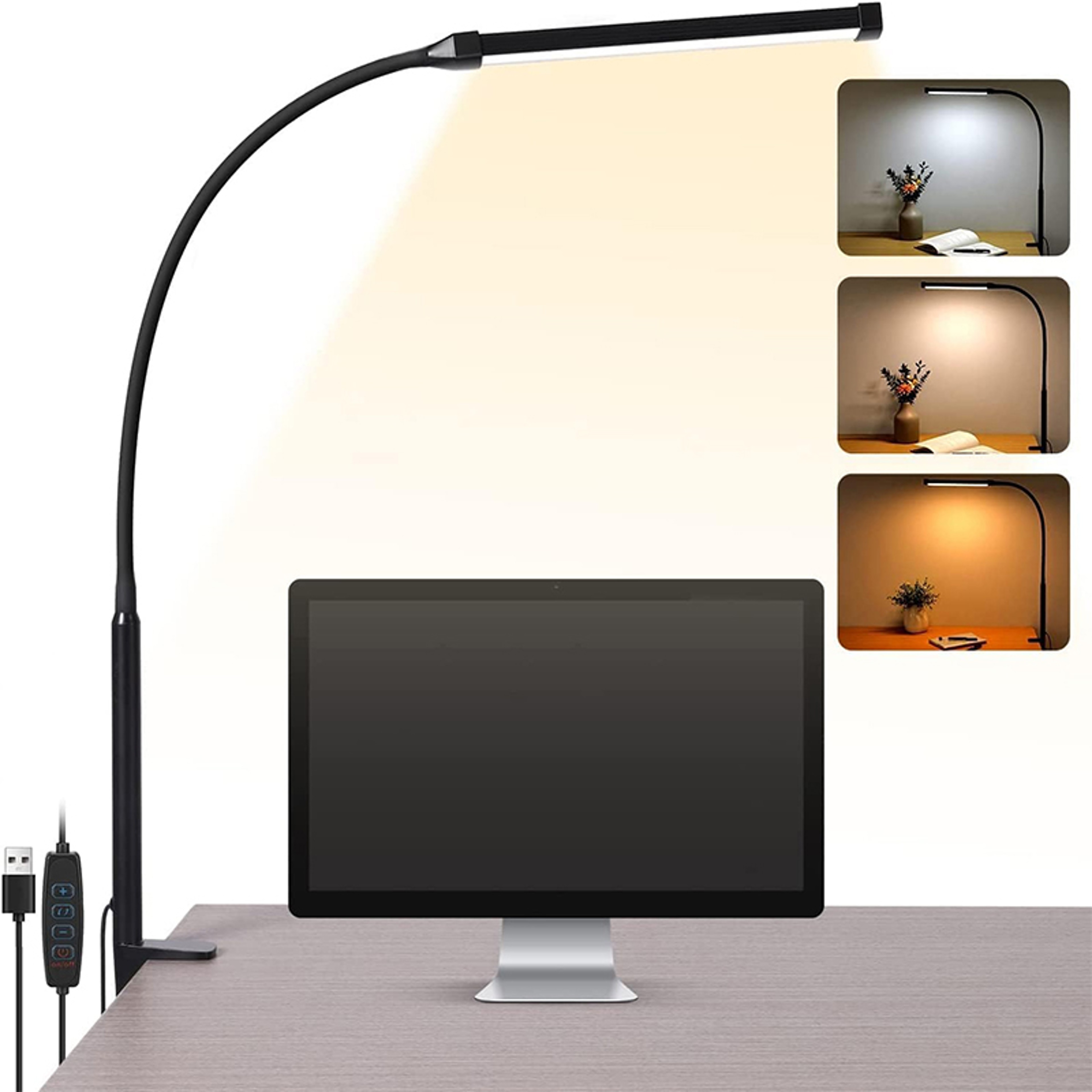 Dual Head LED Desk Lamp With Clamp Adjustable Architect Desk Light 0