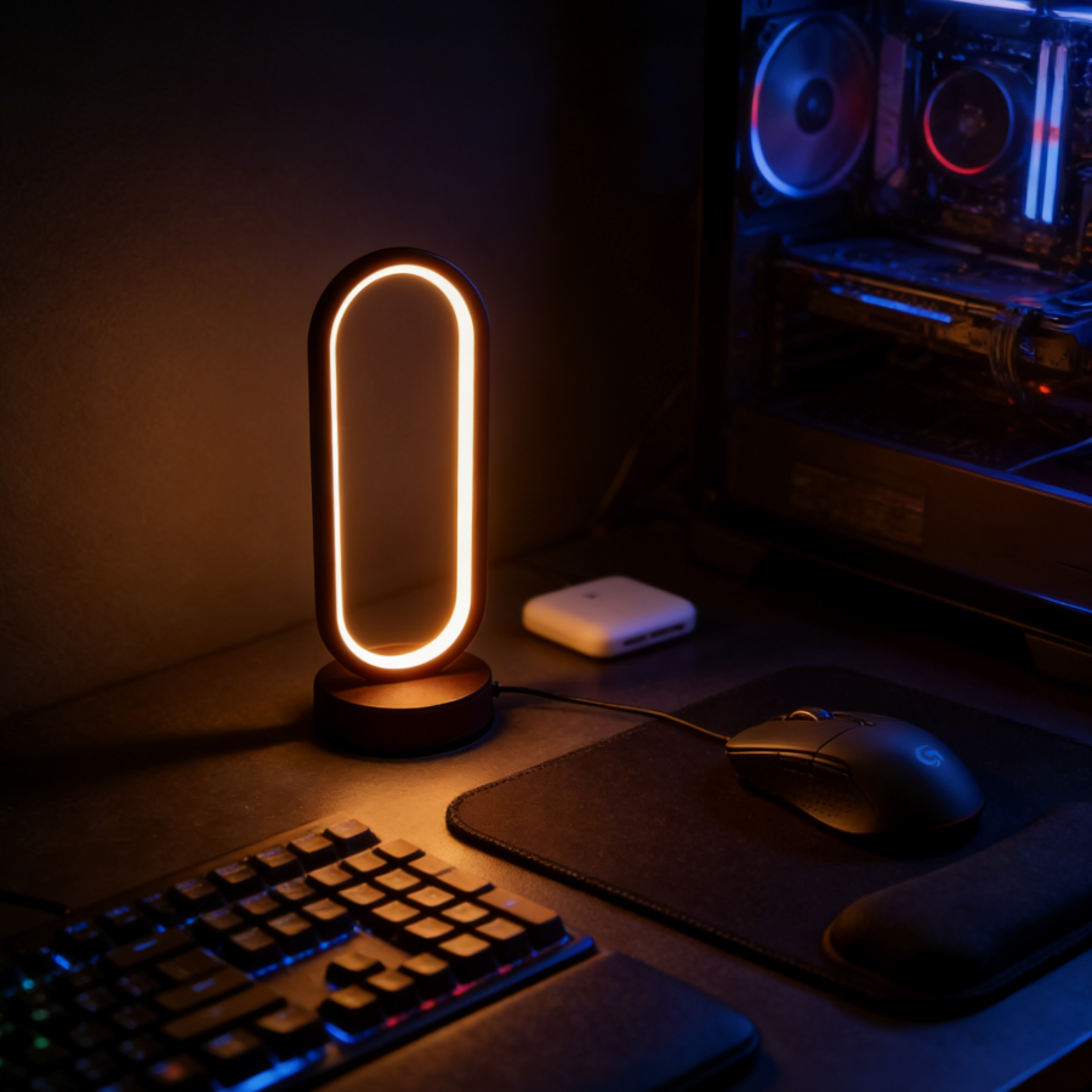 Modern LED Ring Table Lamp USB Dimmable Bedside Night Light – view 2